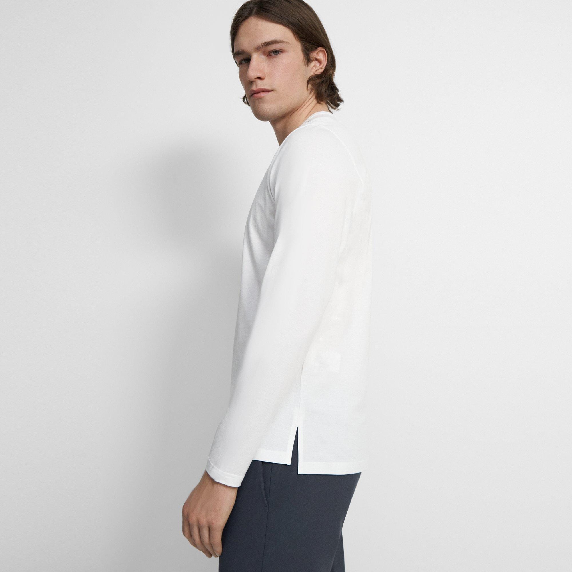 Luxe Cotton Jersey Precise Long-Sleeve Tee | Theory