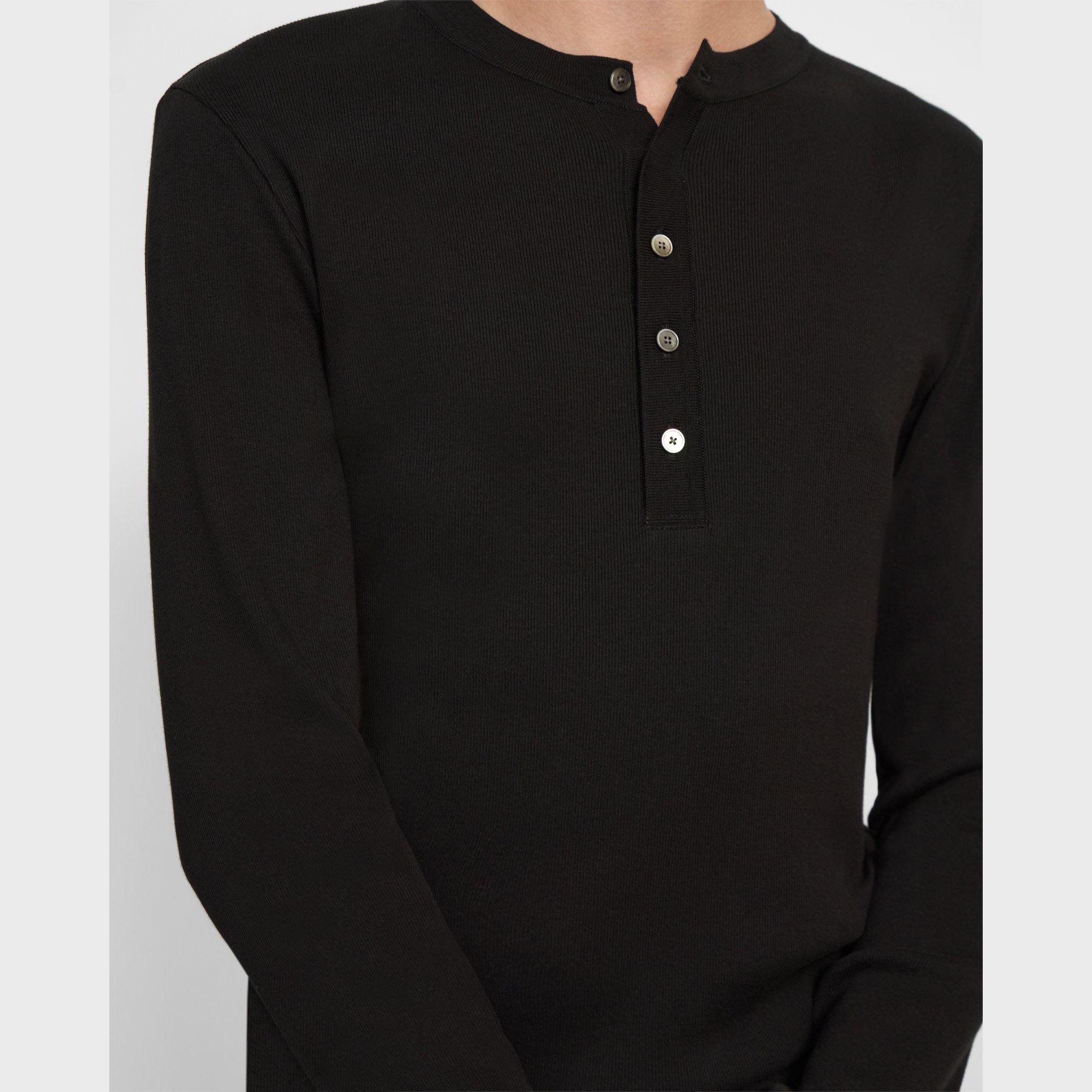 Henley Shirt in Ribbed Pima Cotton