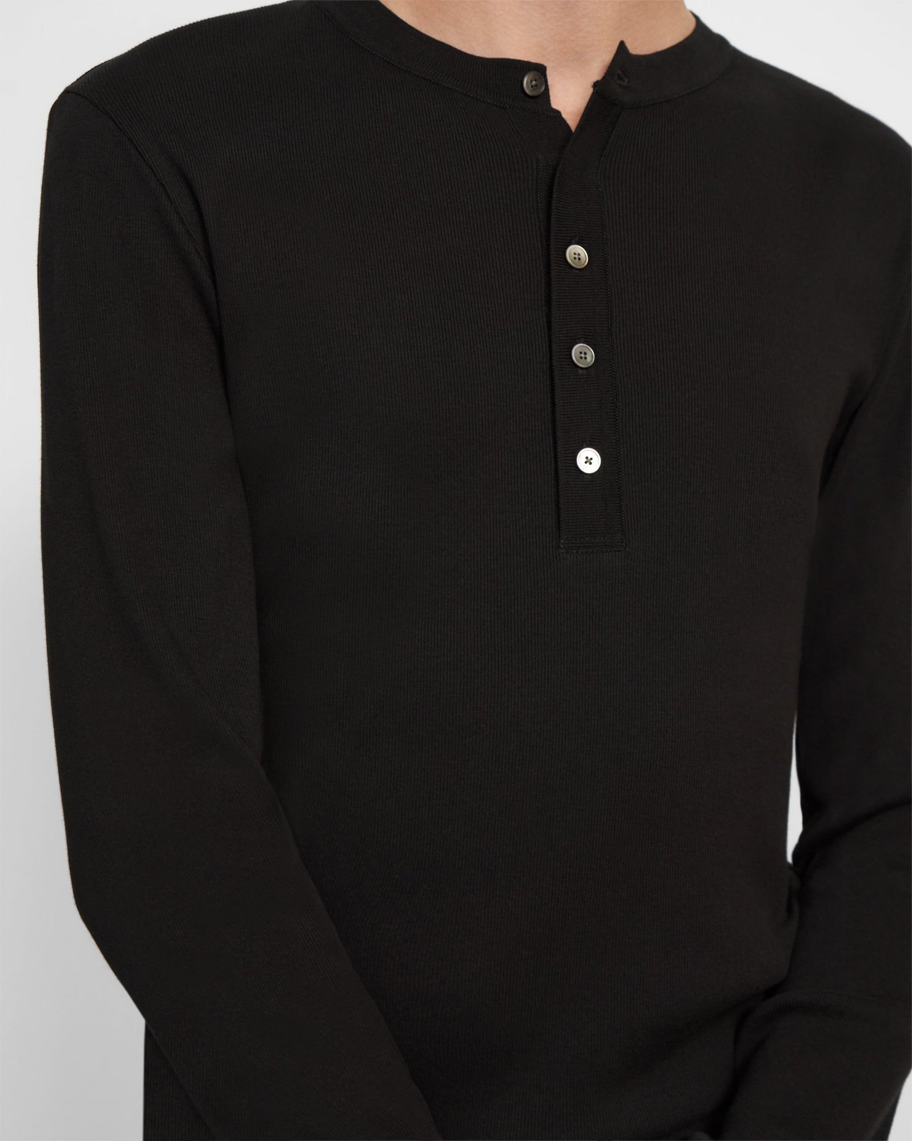 Henley Shirt in Ribbed Pima Cotton
