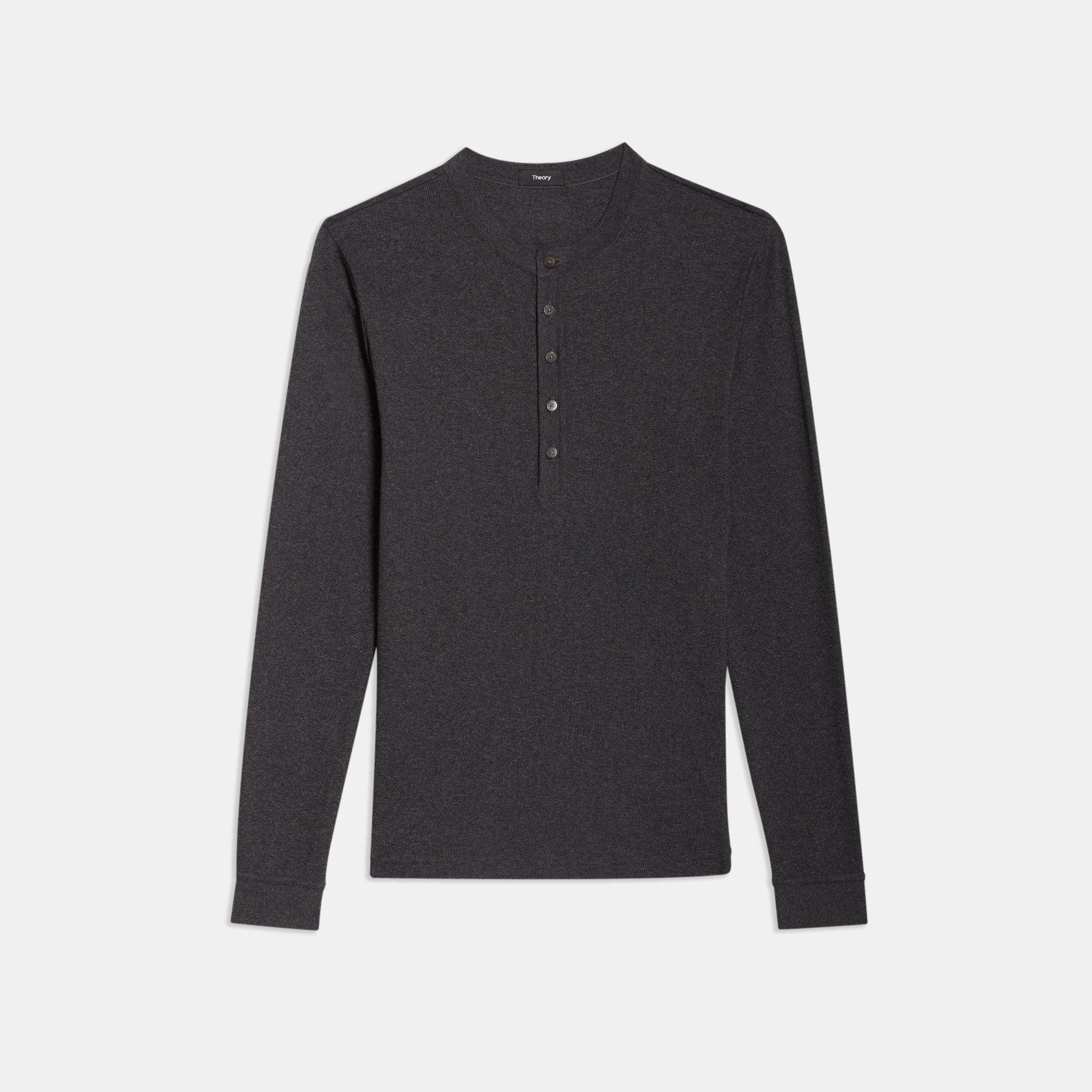 Henley Shirt in Ribbed Pima Cotton