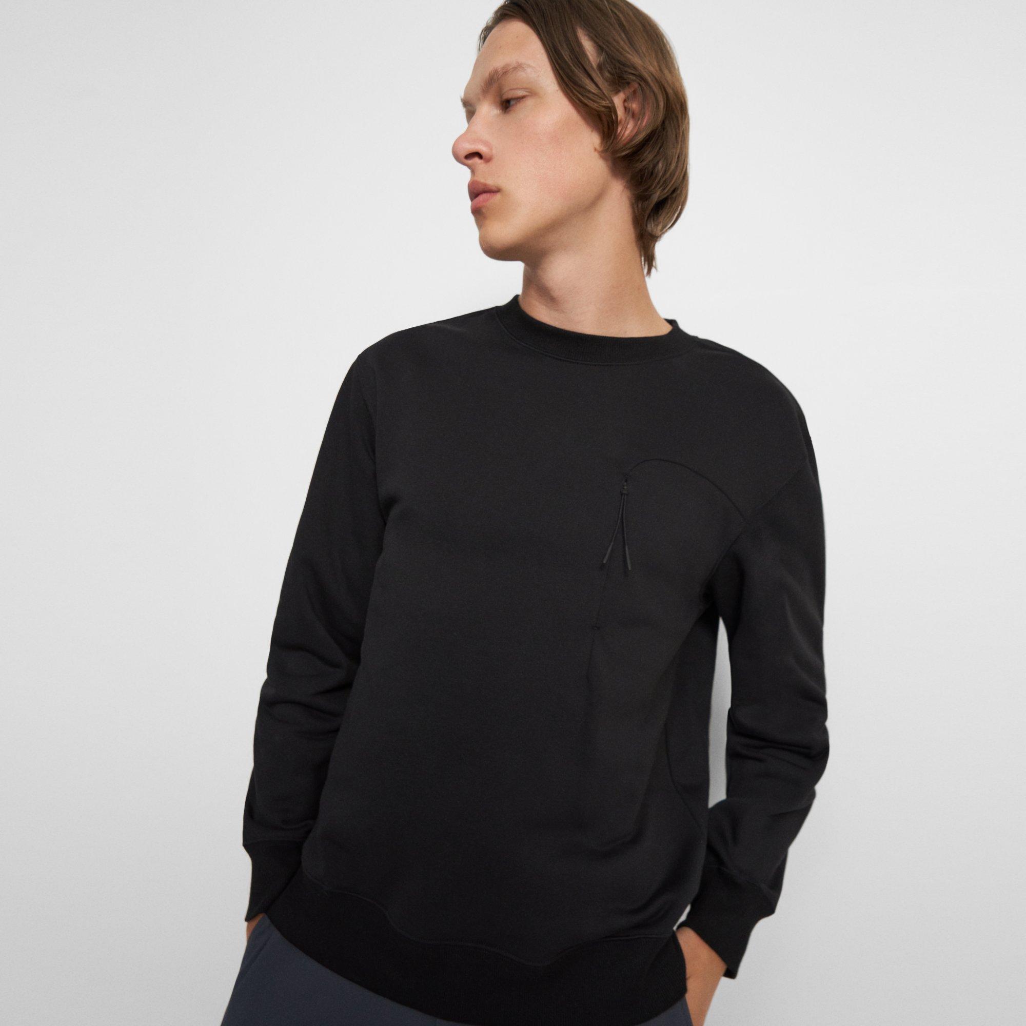 Zip-Pocket Sweatshirt in Tech Terry Cotton