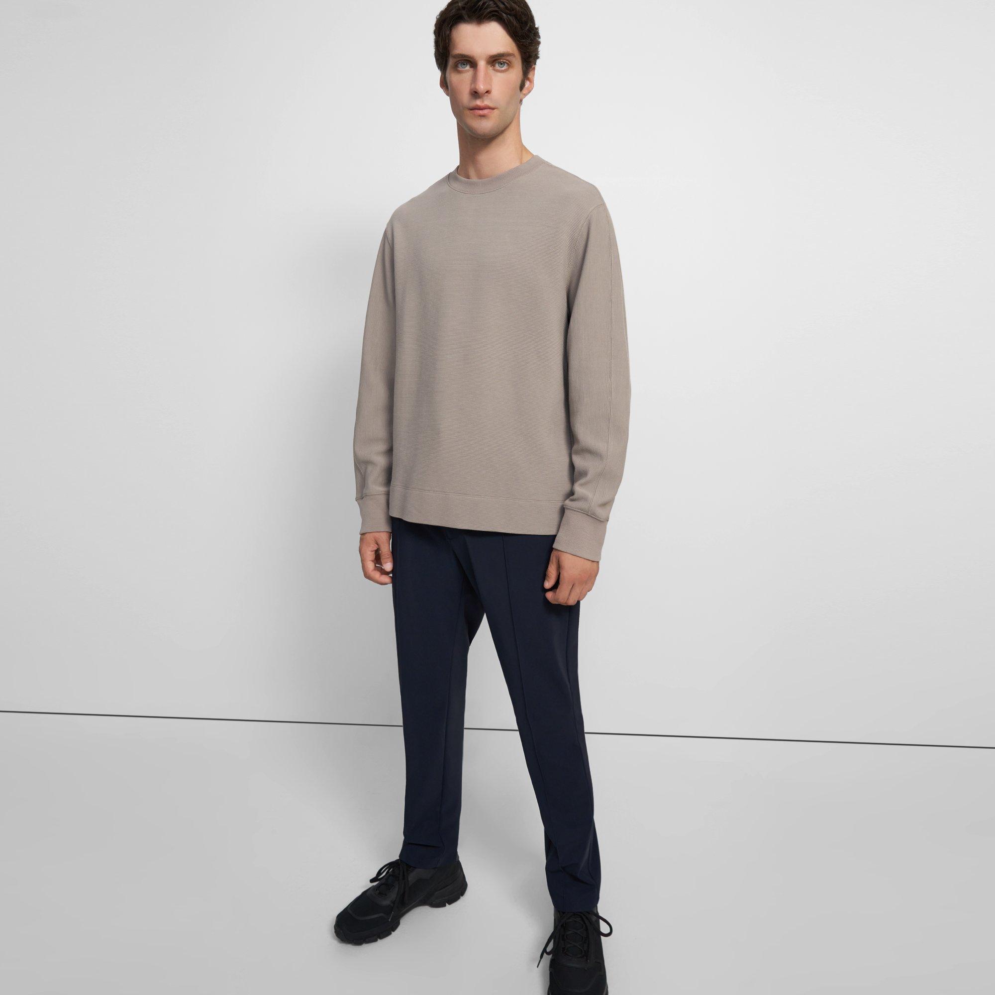 Crewneck Sweater in Ottoman Stitch Cotton