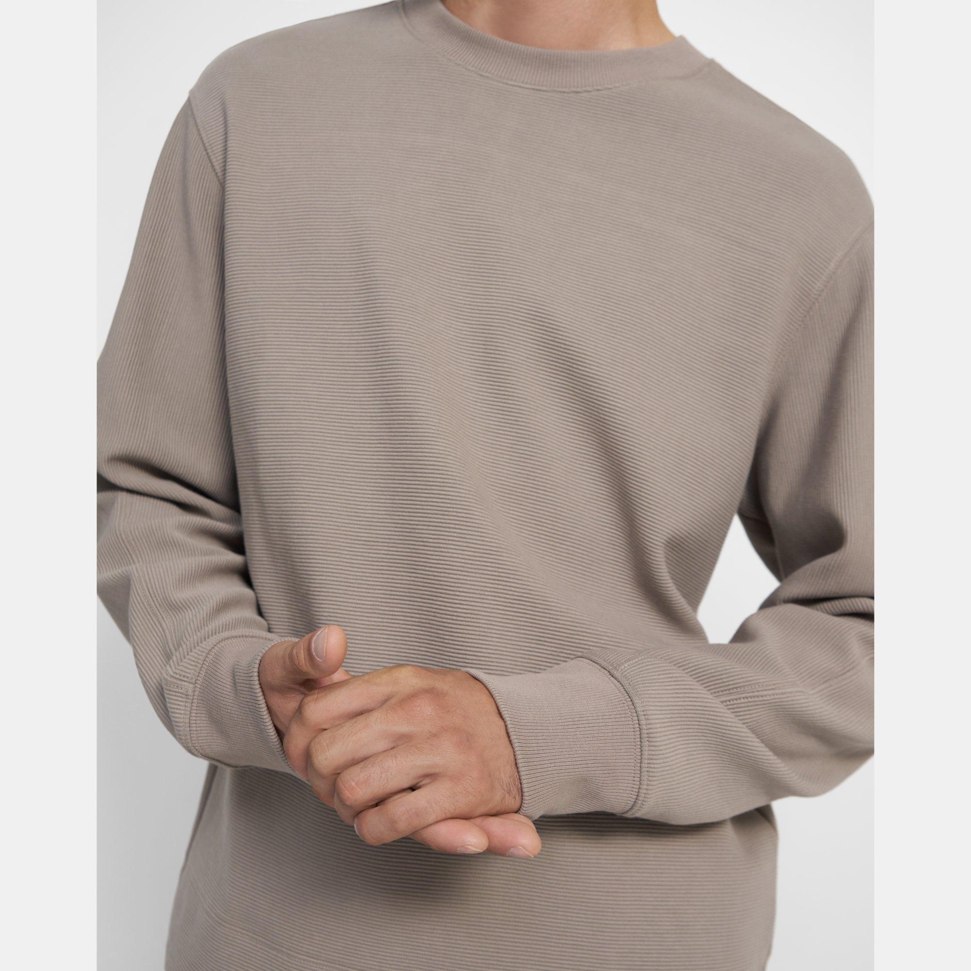 Crewneck Sweater in Ottoman Stitch Cotton