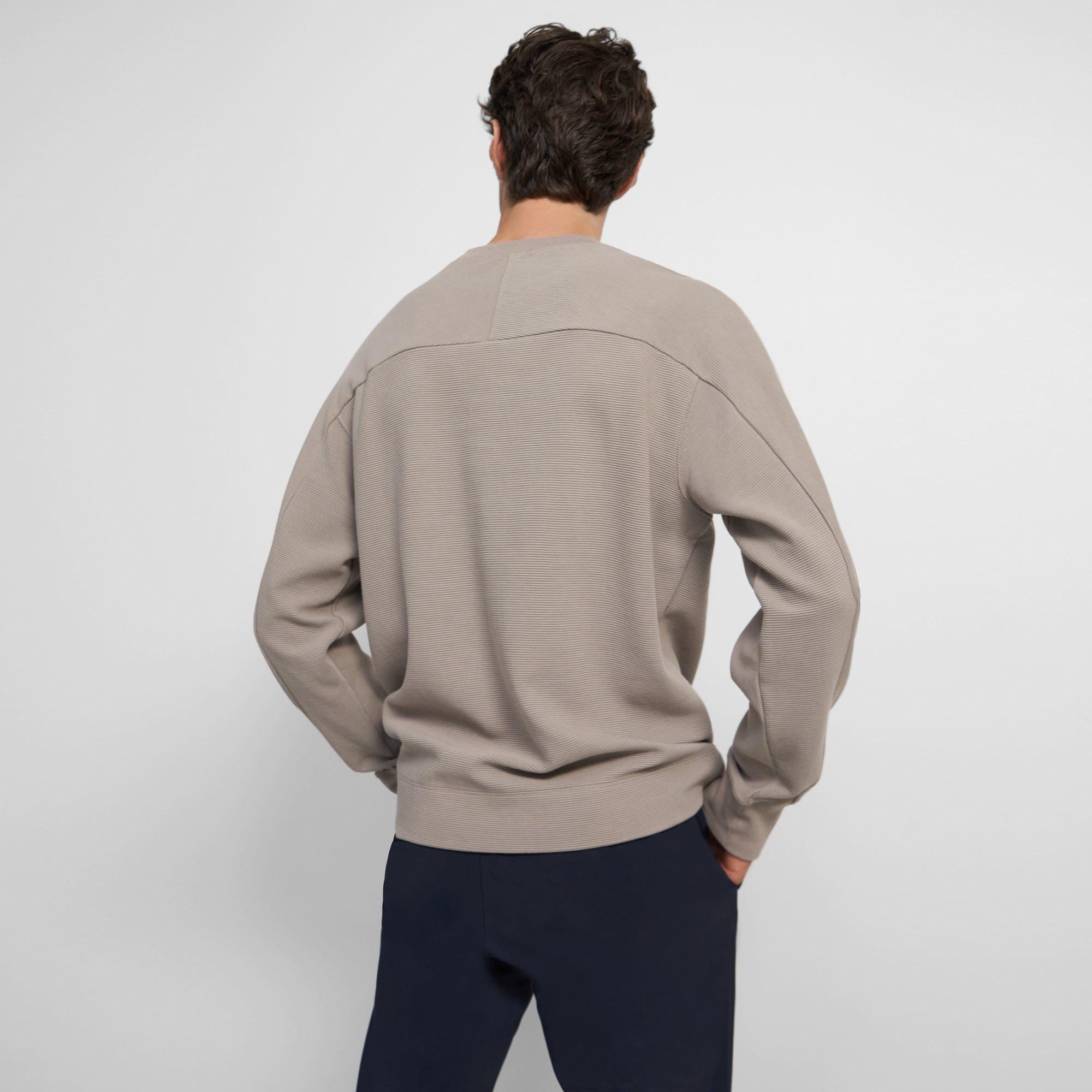 Crewneck Sweater in Ottoman Stitch Cotton