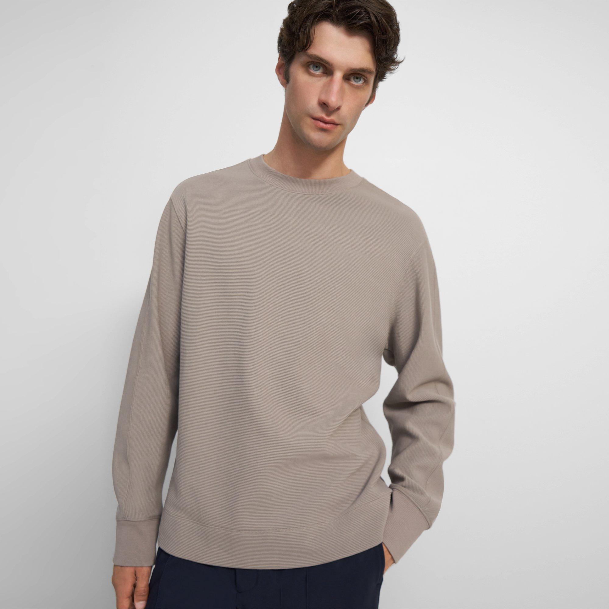 Crewneck Sweater in Ottoman Stitch Cotton