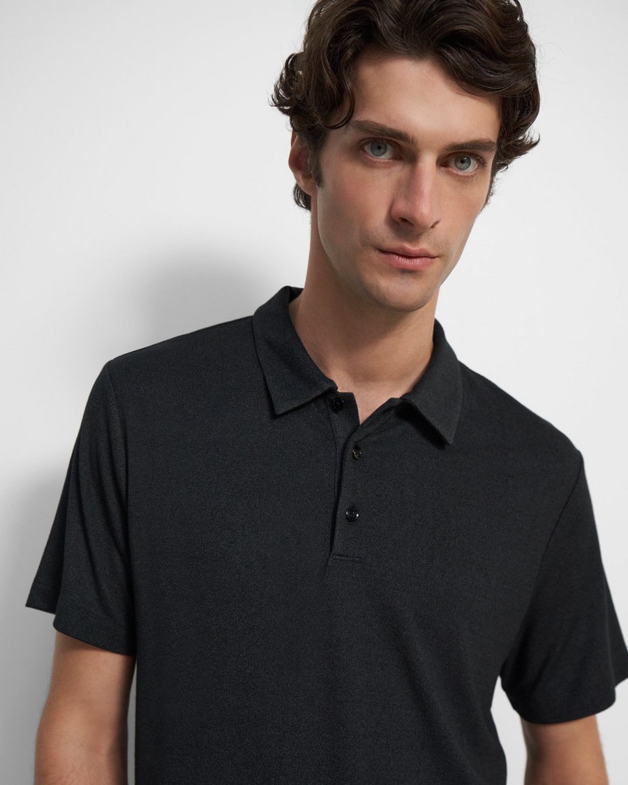 Black Anemone Modal Jersey Bron Polo Shirt | Theory