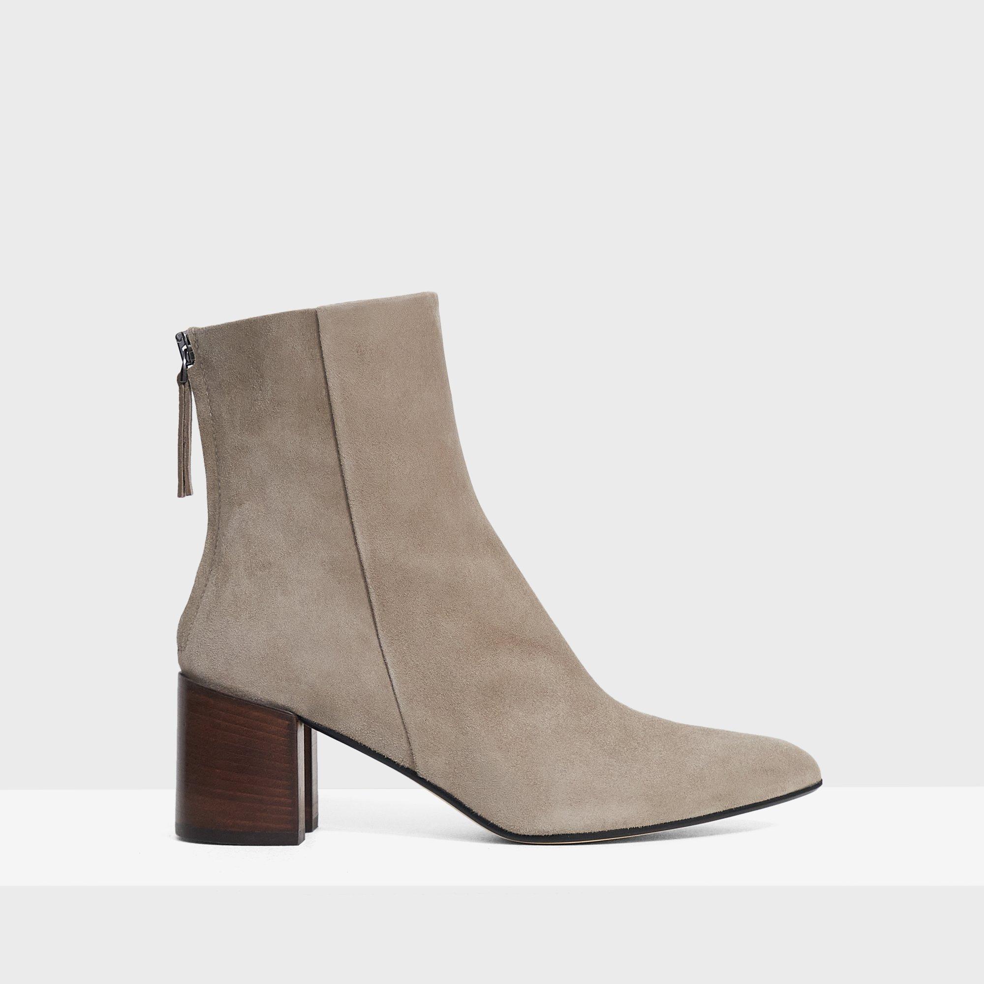 Suede Block-Heel Bootie | Theory