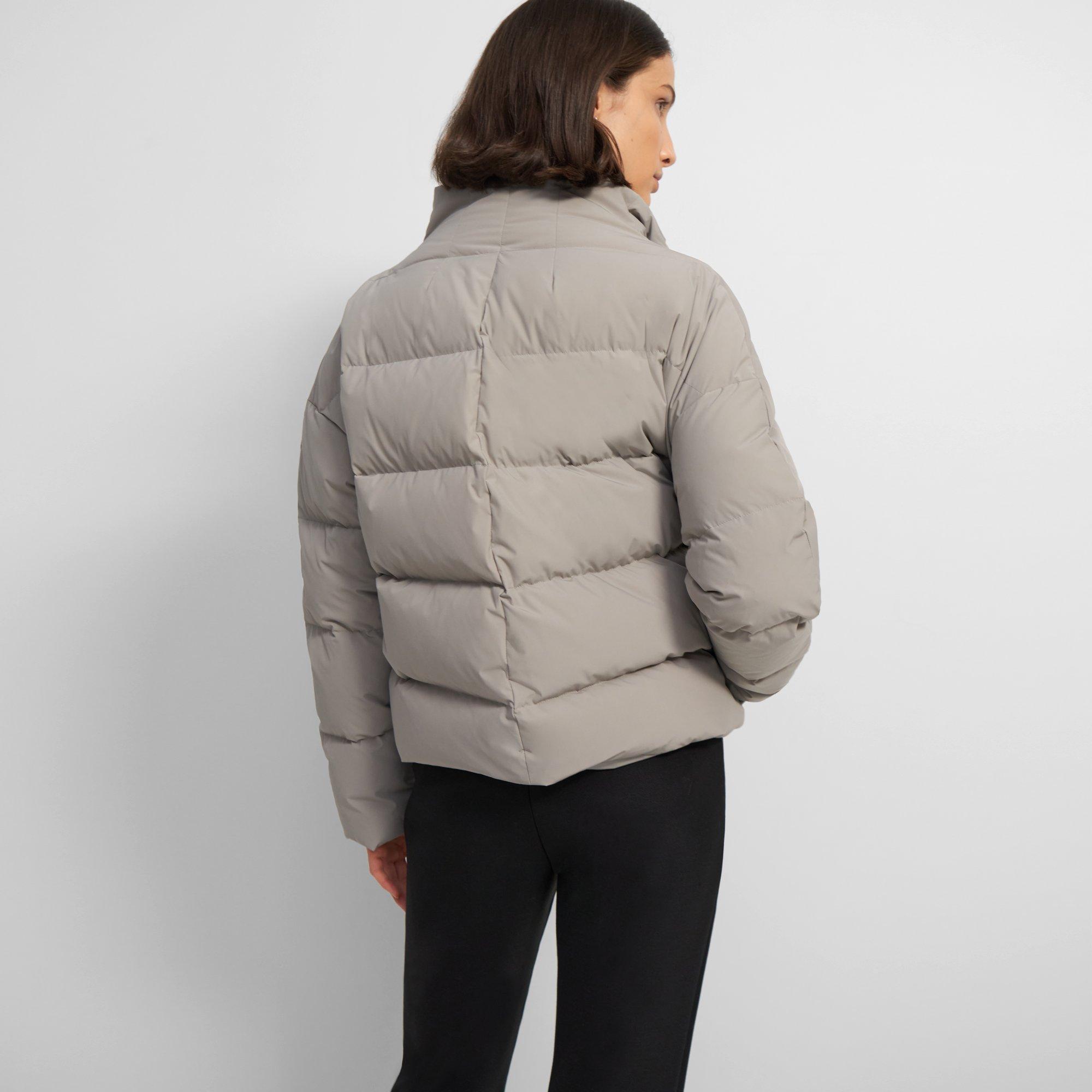 Offset Puffer Jacket in Paper Nylon