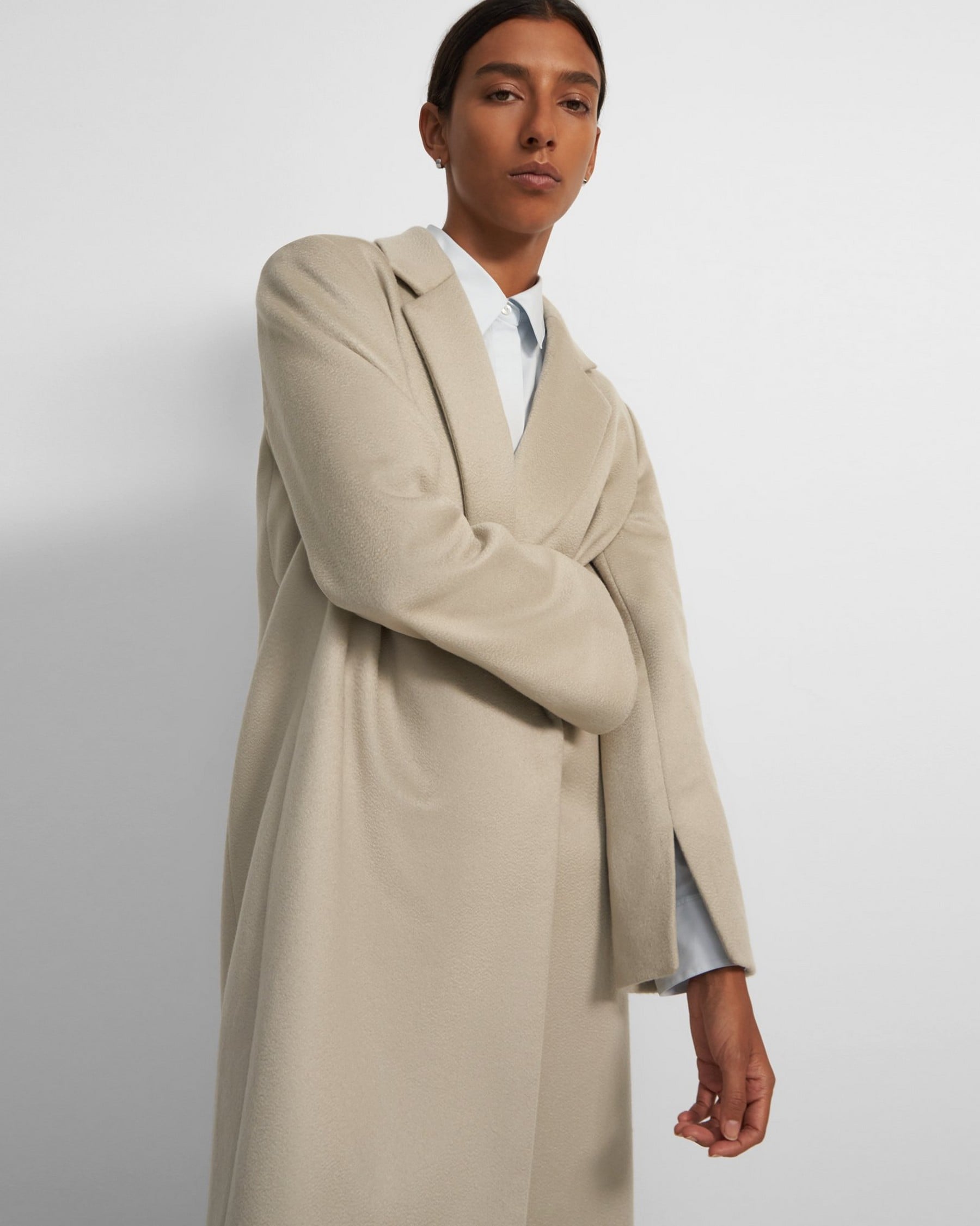 Cashmere Long Double Breasted Coat | Theory