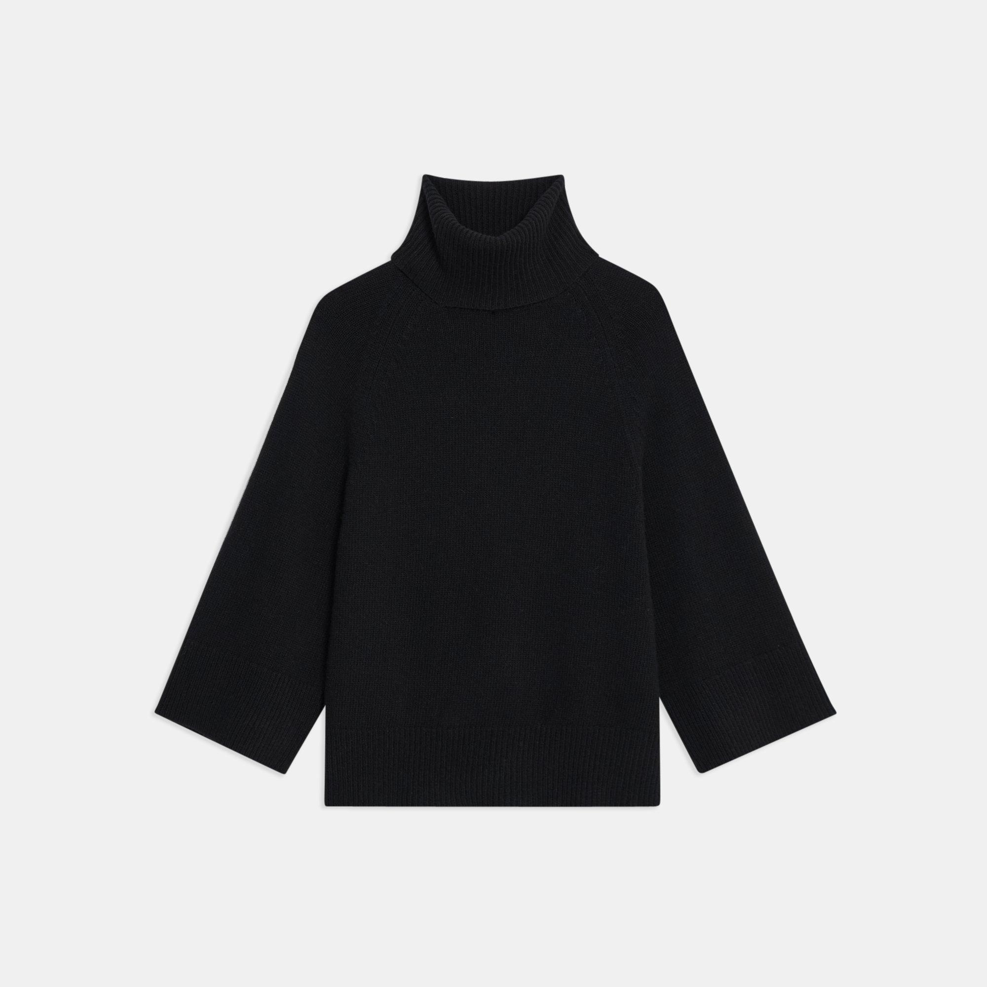 Wide-Sleeve Turtleneck in Wool-Cashmere