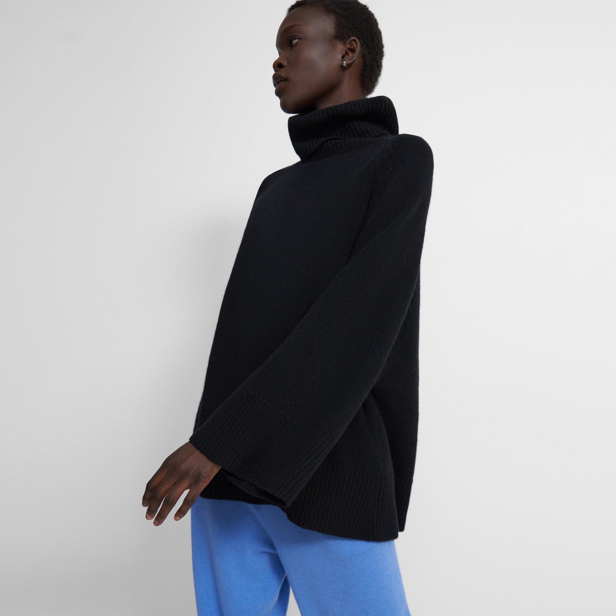 Wide-Sleeve Turtleneck in Wool-Cashmere