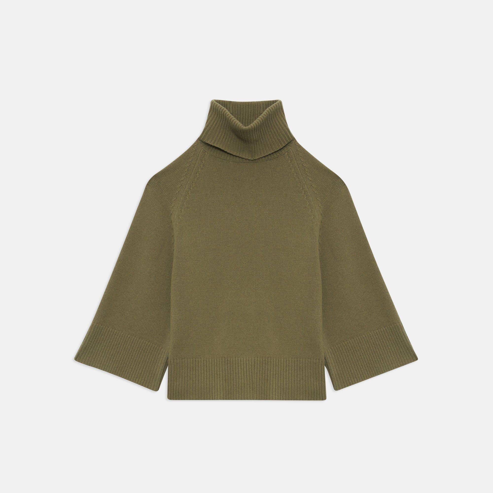 Wide-Sleeve Turtleneck in Wool-Cashmere
