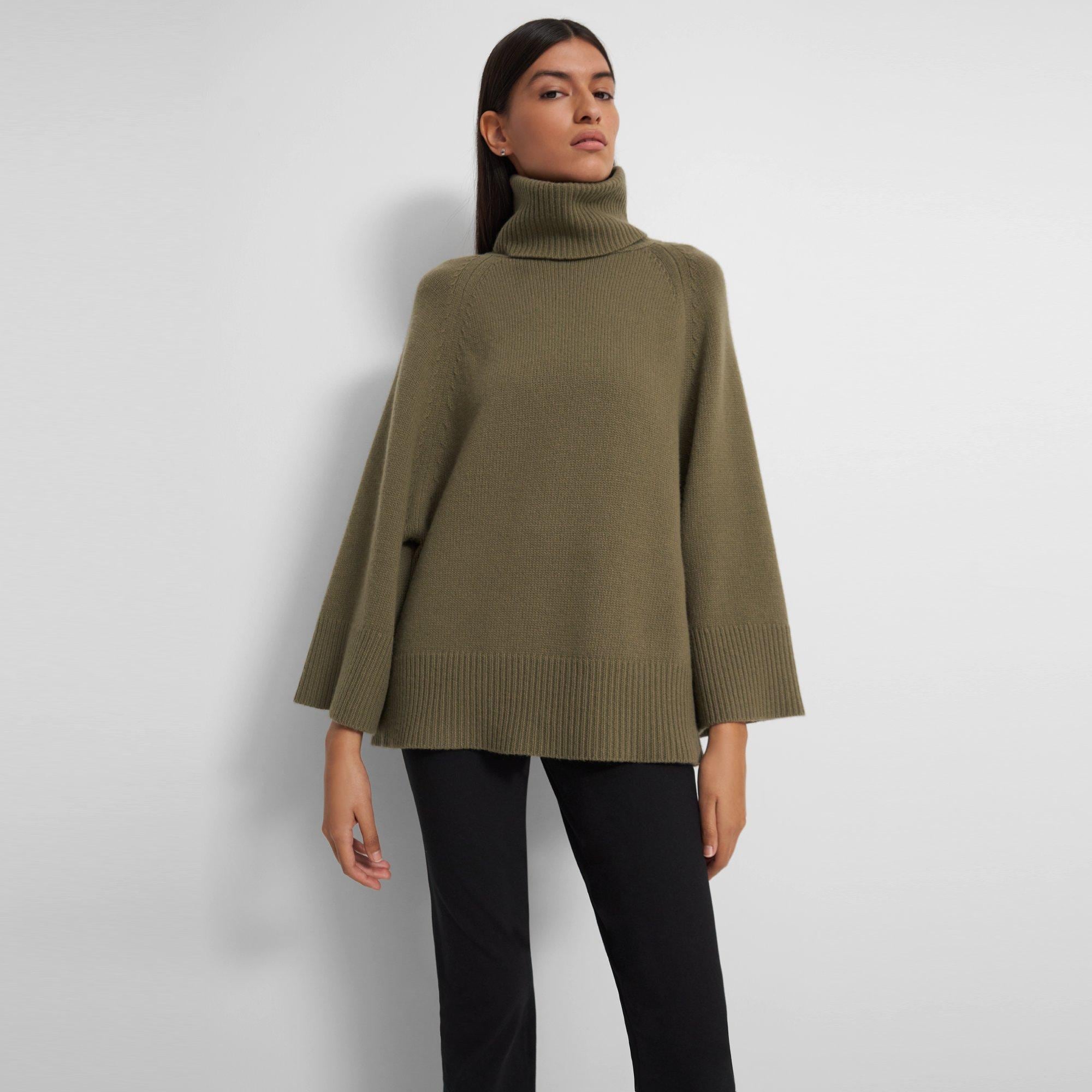 Wide-Sleeve Turtleneck in Wool-Cashmere