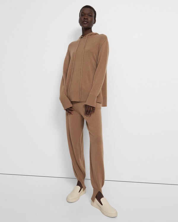High-Slit Hoodie in Cashmere