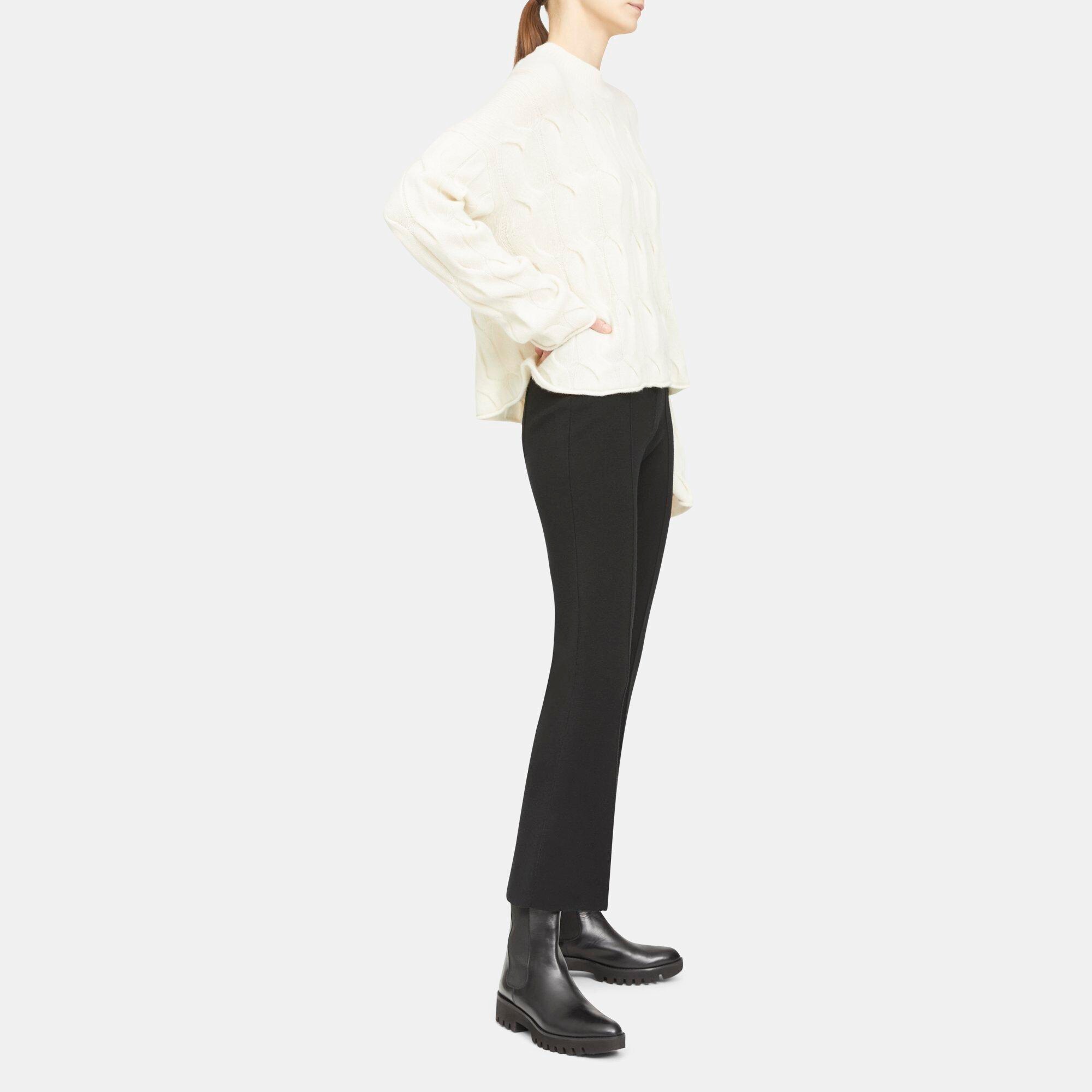 Crop Cable Pullover in Cashmere