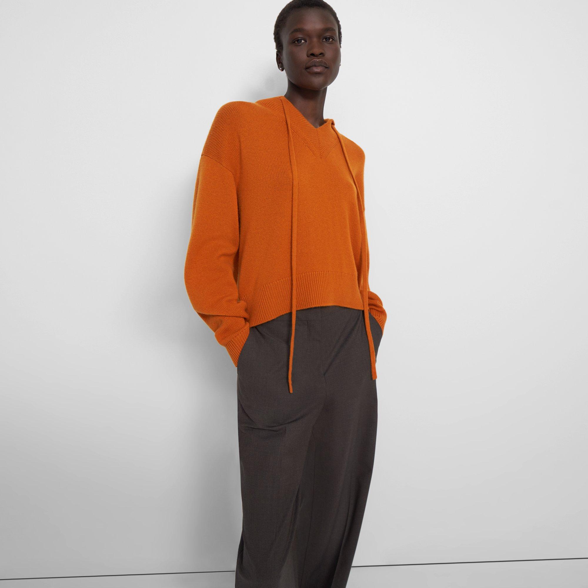 V-Neck Hoodie in Cashmere