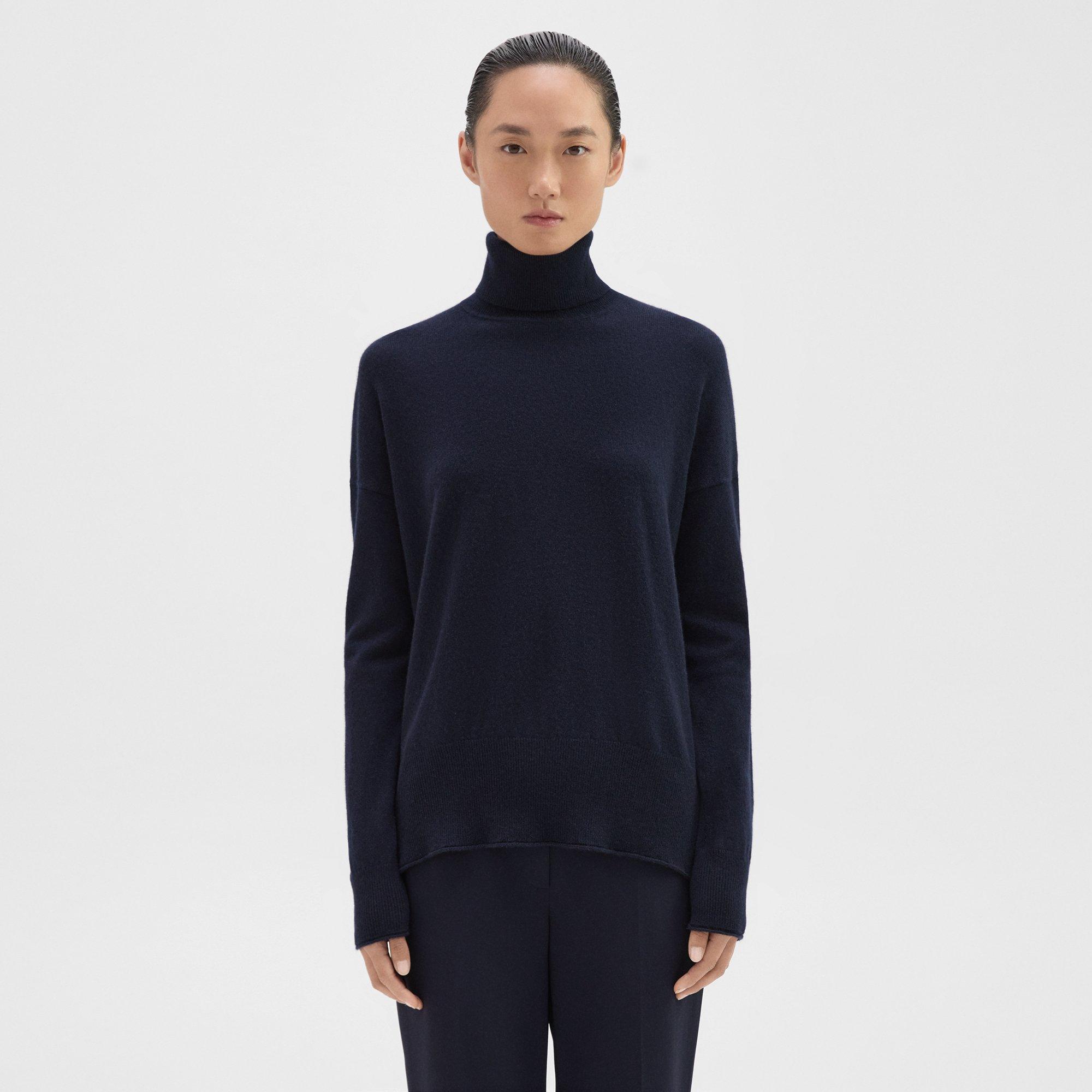 Theory drop shoulder sale cashmere turtleneck sweater