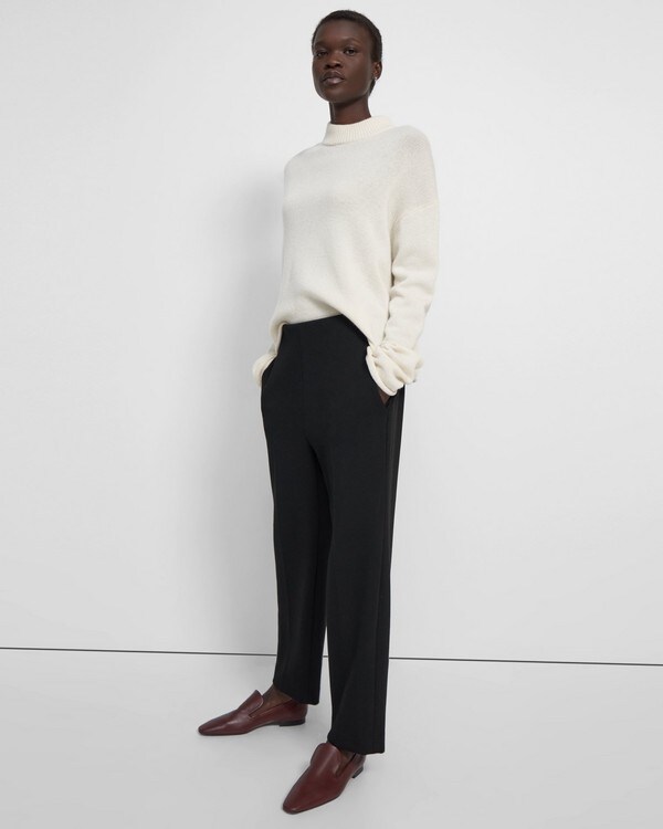 Clean Pull-On Pant in Double-Knit Jersey