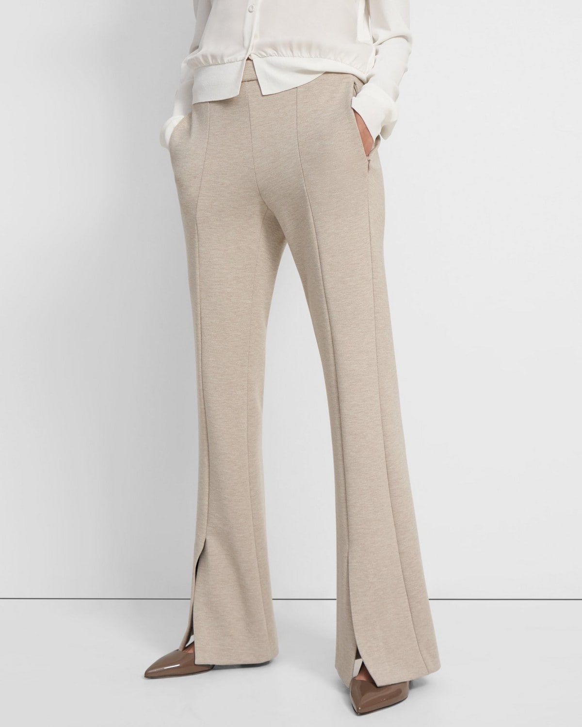 Slit Demitria Pant in Double-Knit Jersey