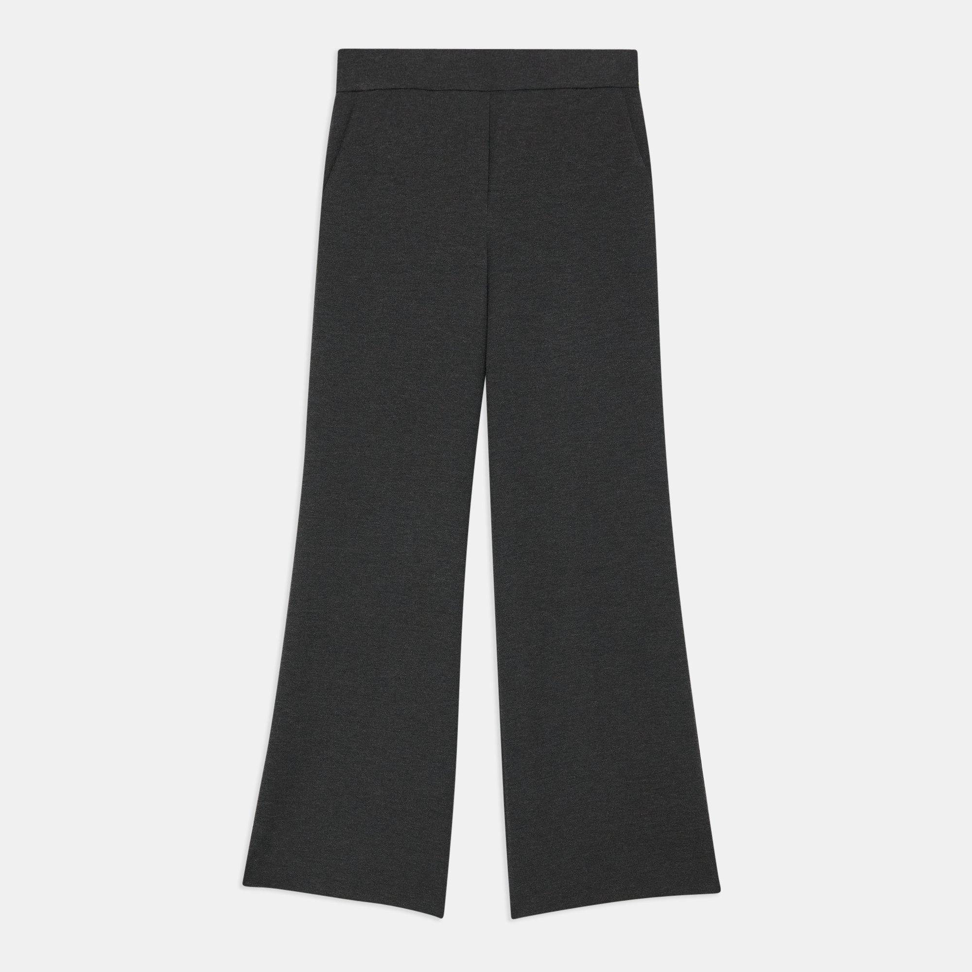 SEER DOUBLE KNIT WIDE SLACKS(BLACK)-