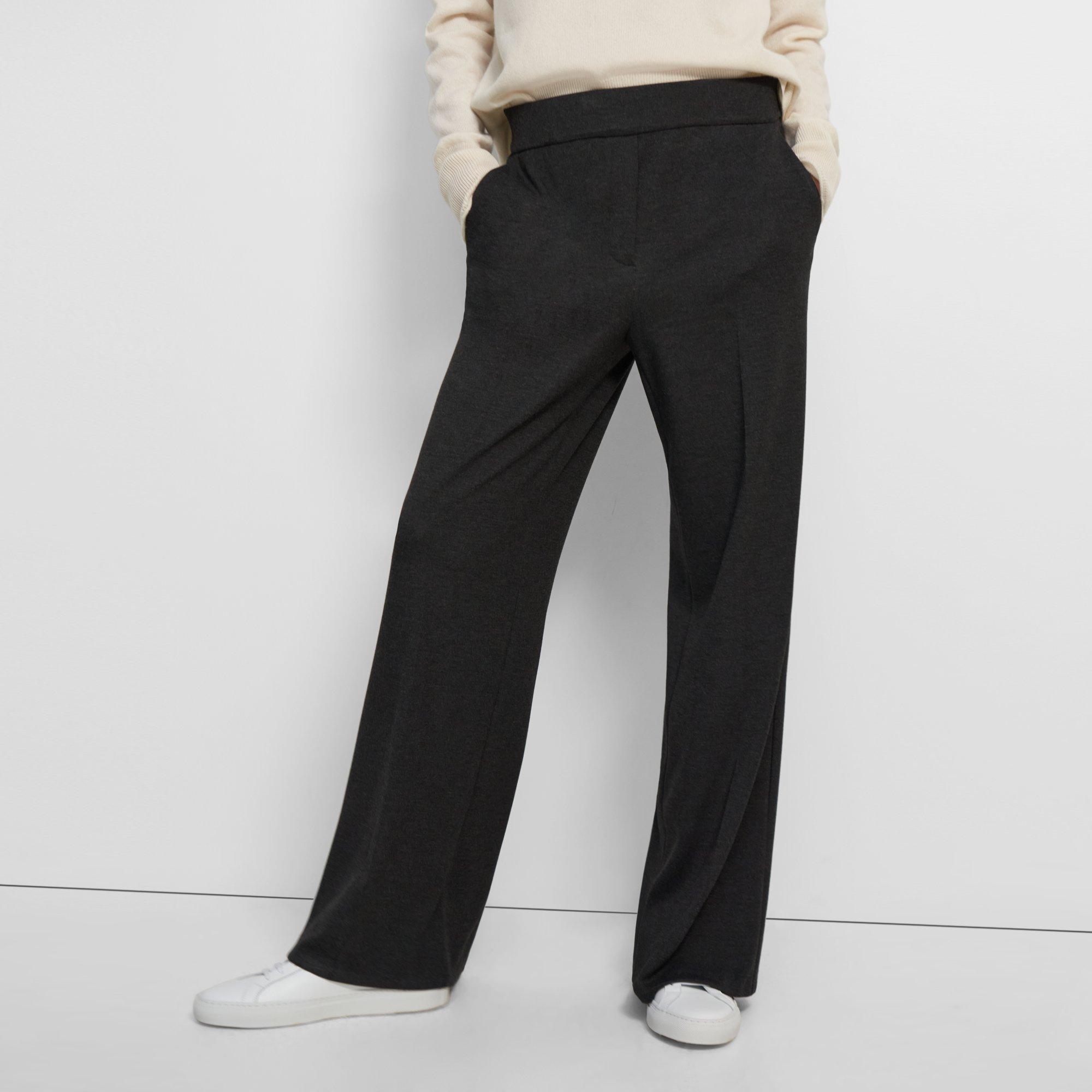 Theory Official Site | Wide-Leg Pant in Double-Knit Jersey