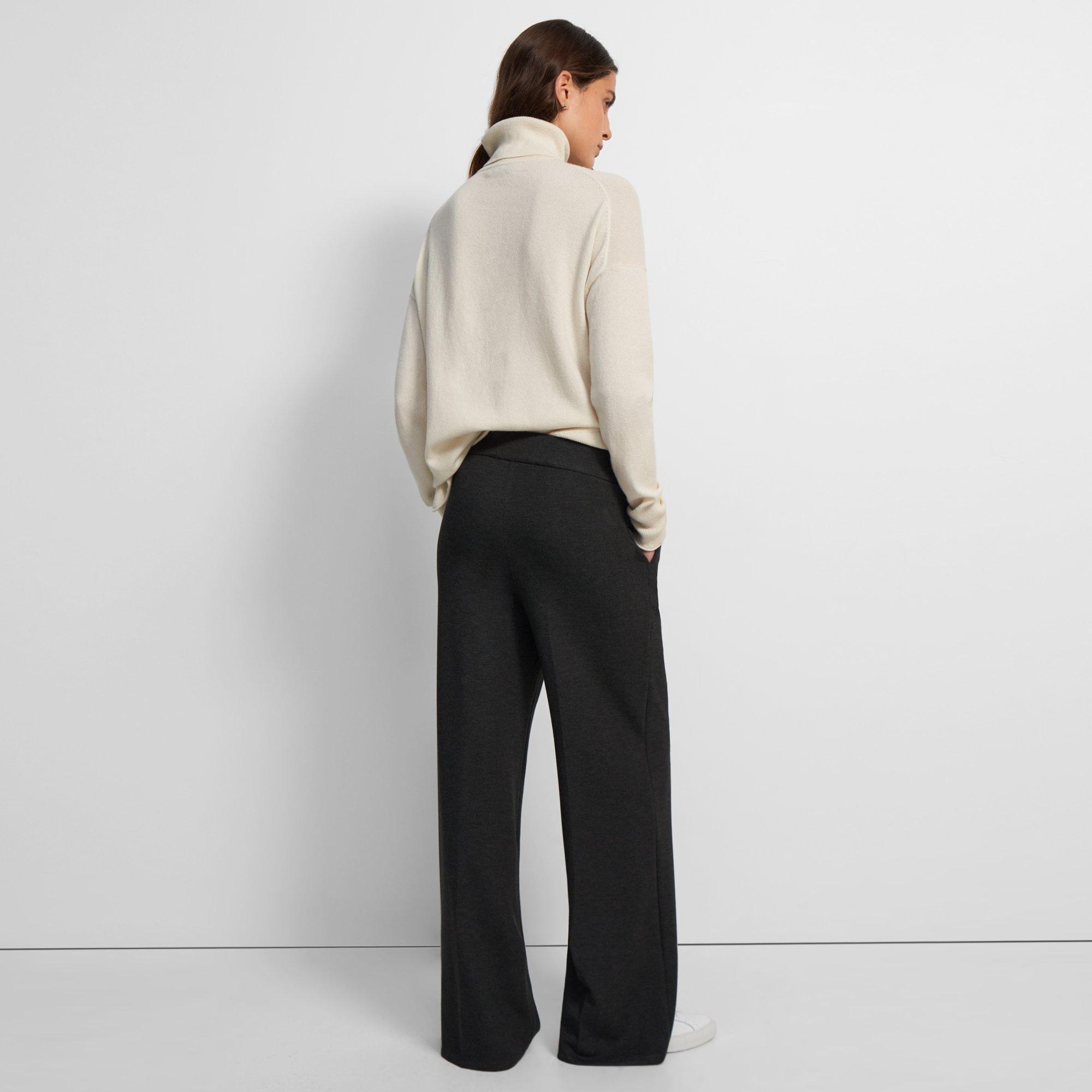 Theory Official Site | Wide-Leg Pant in Double-Knit Jersey