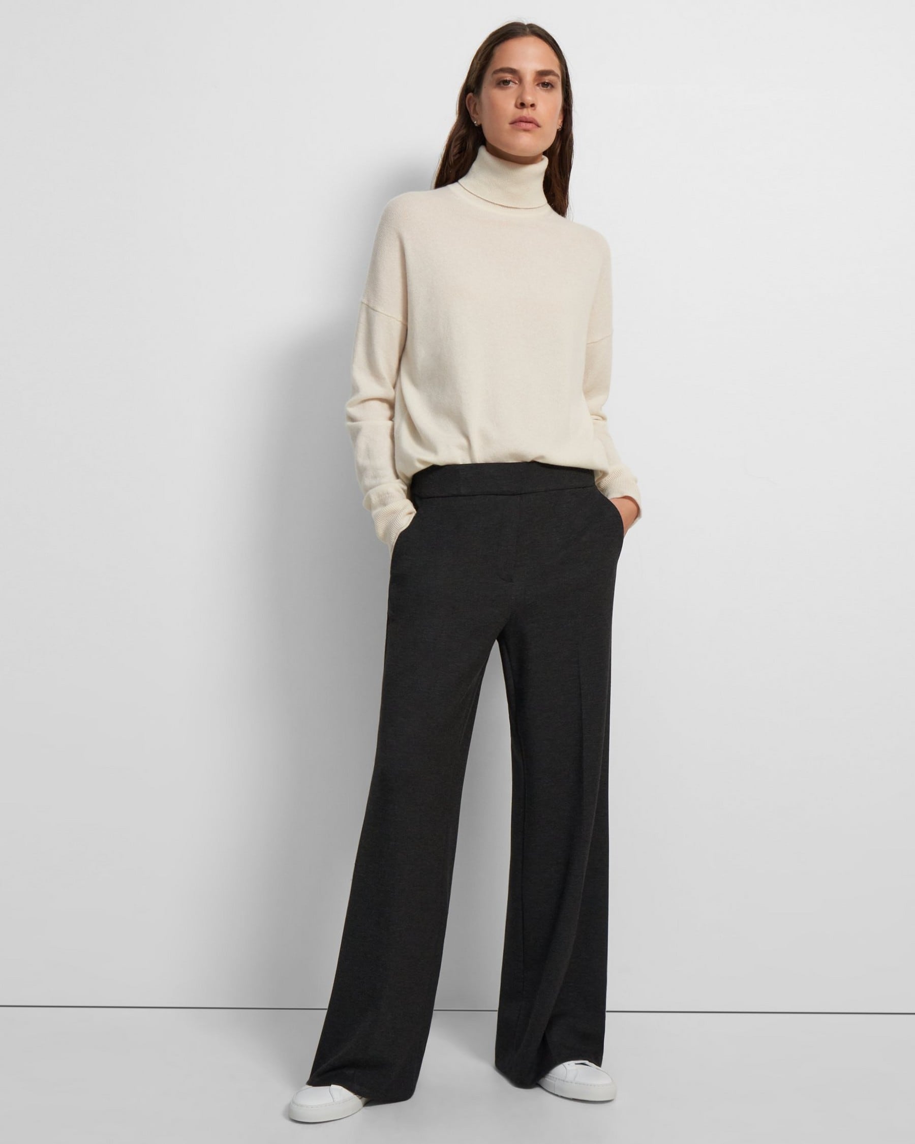Wide-Leg Pant in Double-Knit Jersey | Theory