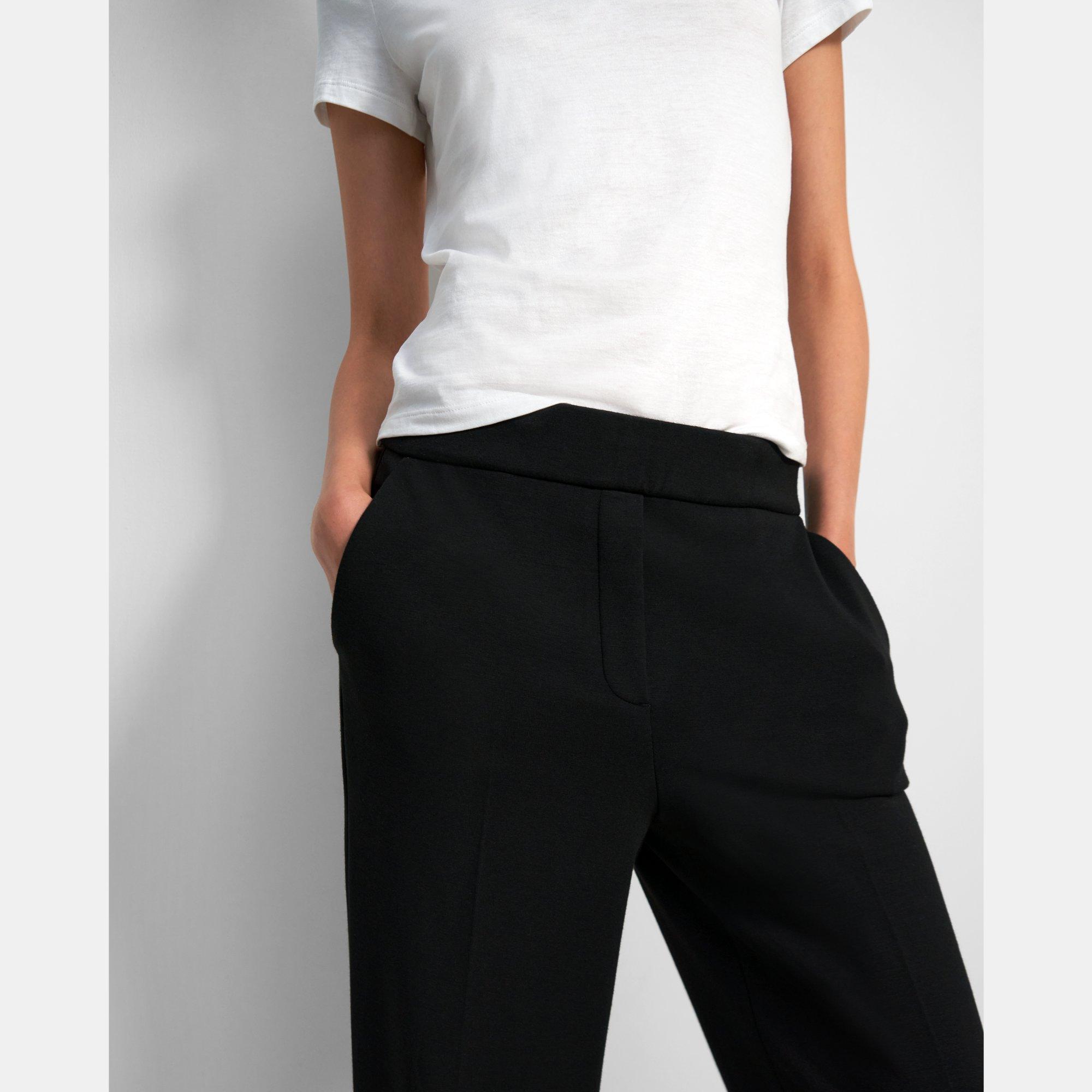 Wide-Leg Pant in Double-Knit Jersey