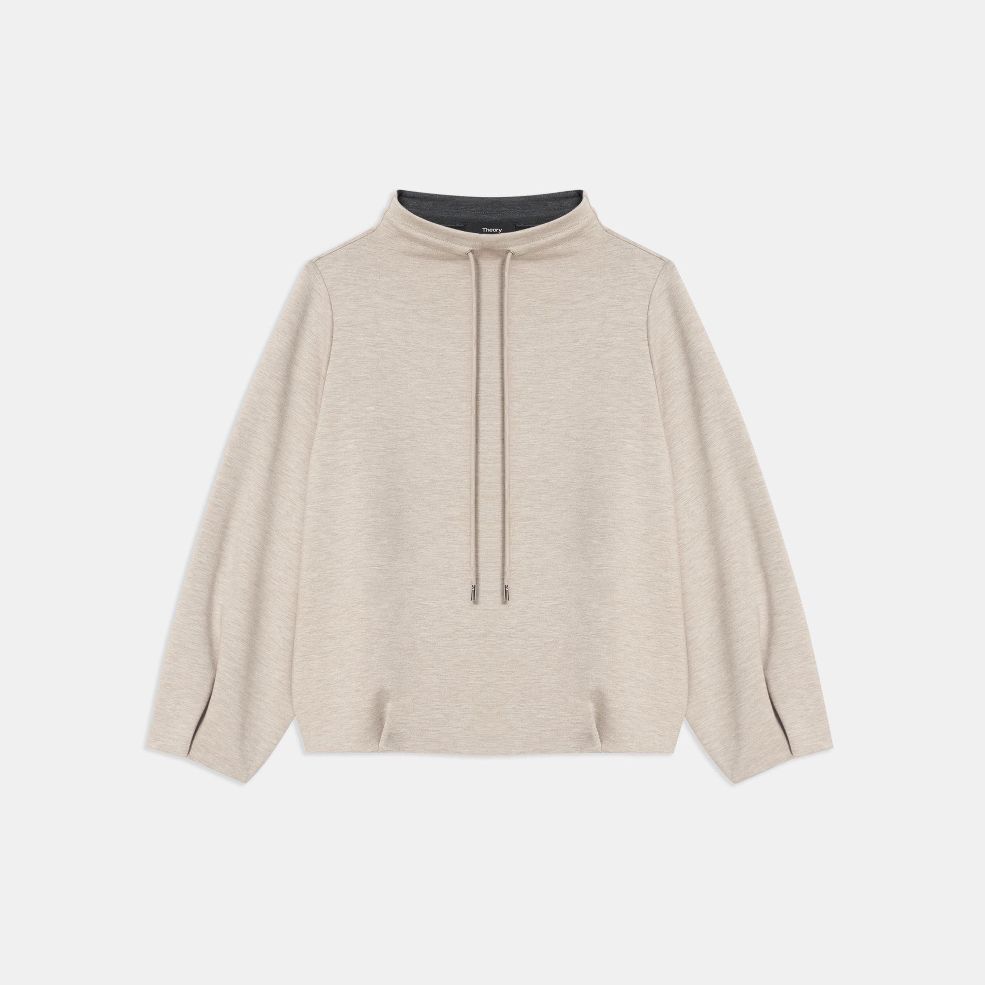 Double-Knit Jersey Drawstring Pullover | Theory