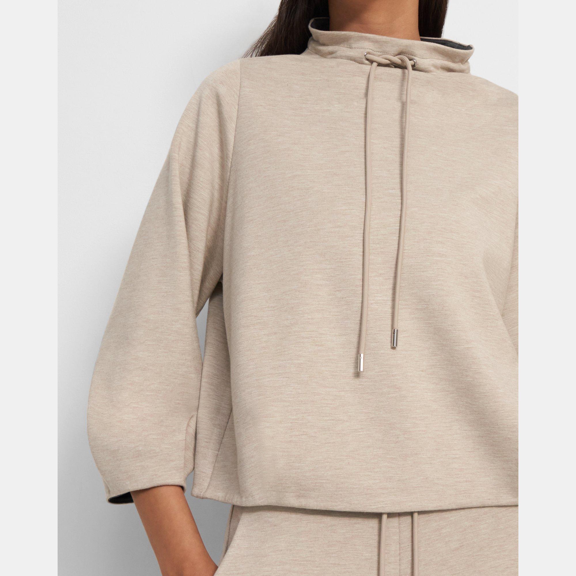 Double-Knit Jersey Drawstring Pullover | Theory