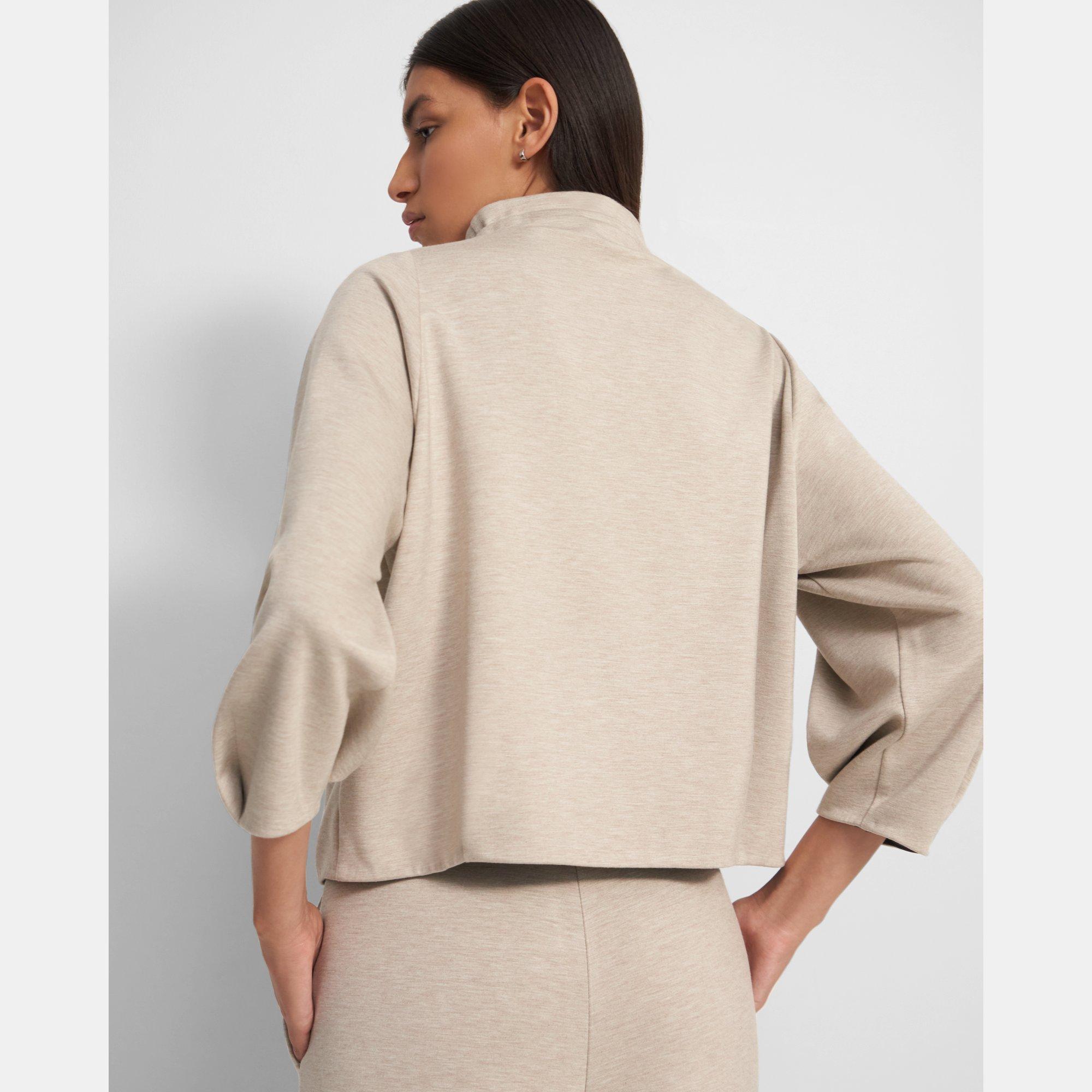 NWT Theory LS Seam Sweatshirt In Double Knit Lt 2 Marina