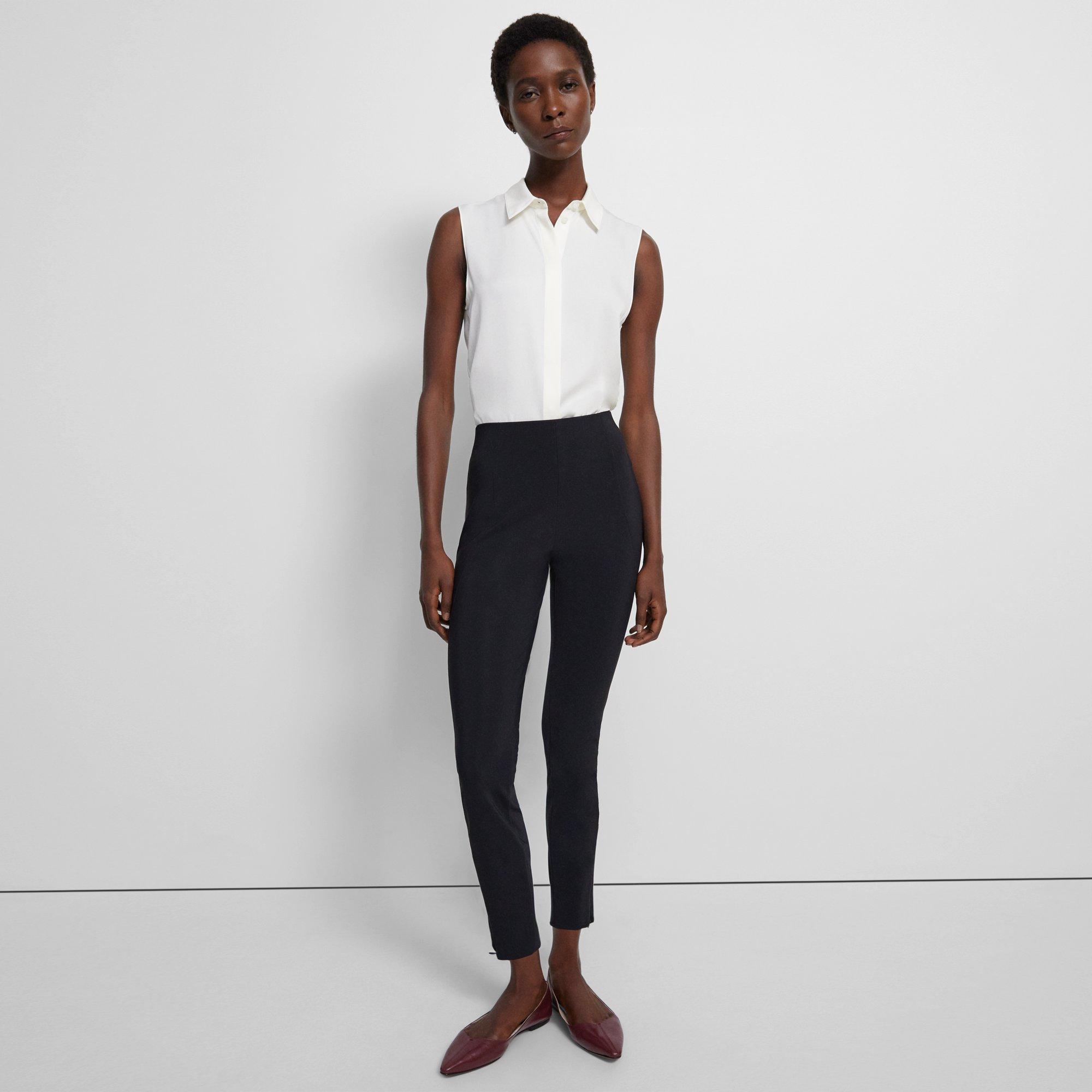 Shop Theory Ankle-Zip Seamed Leggings