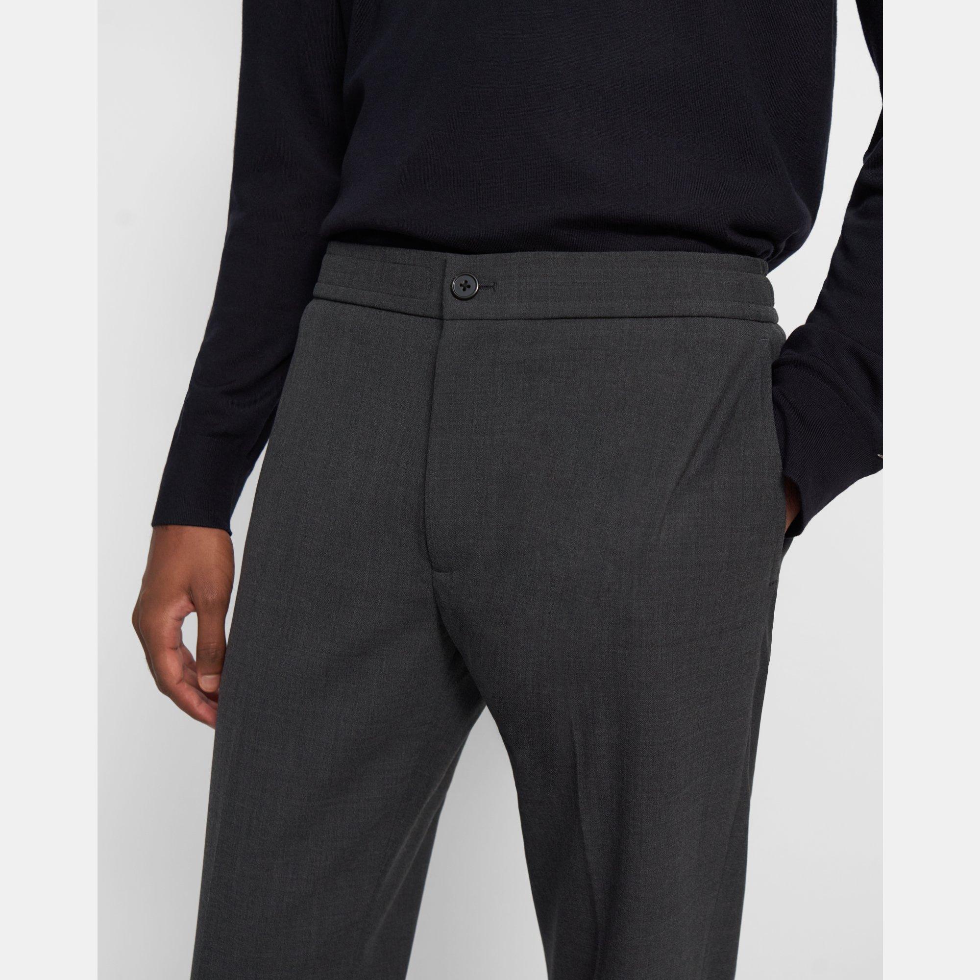 Bonded Wool Twill Mayer Drawstring Pant | Theory