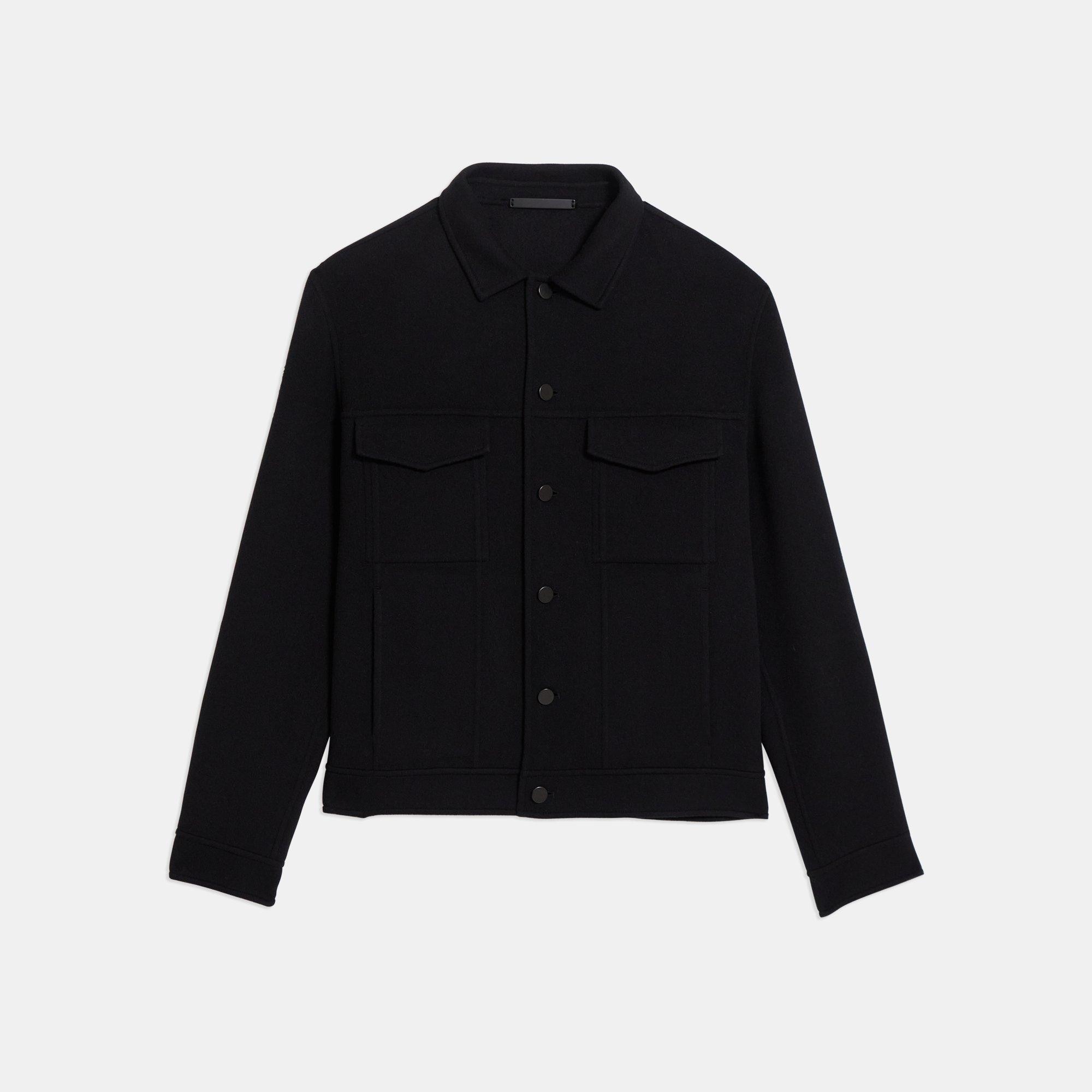 River Trucker Jacket in Double-Face Wool-Cashmere