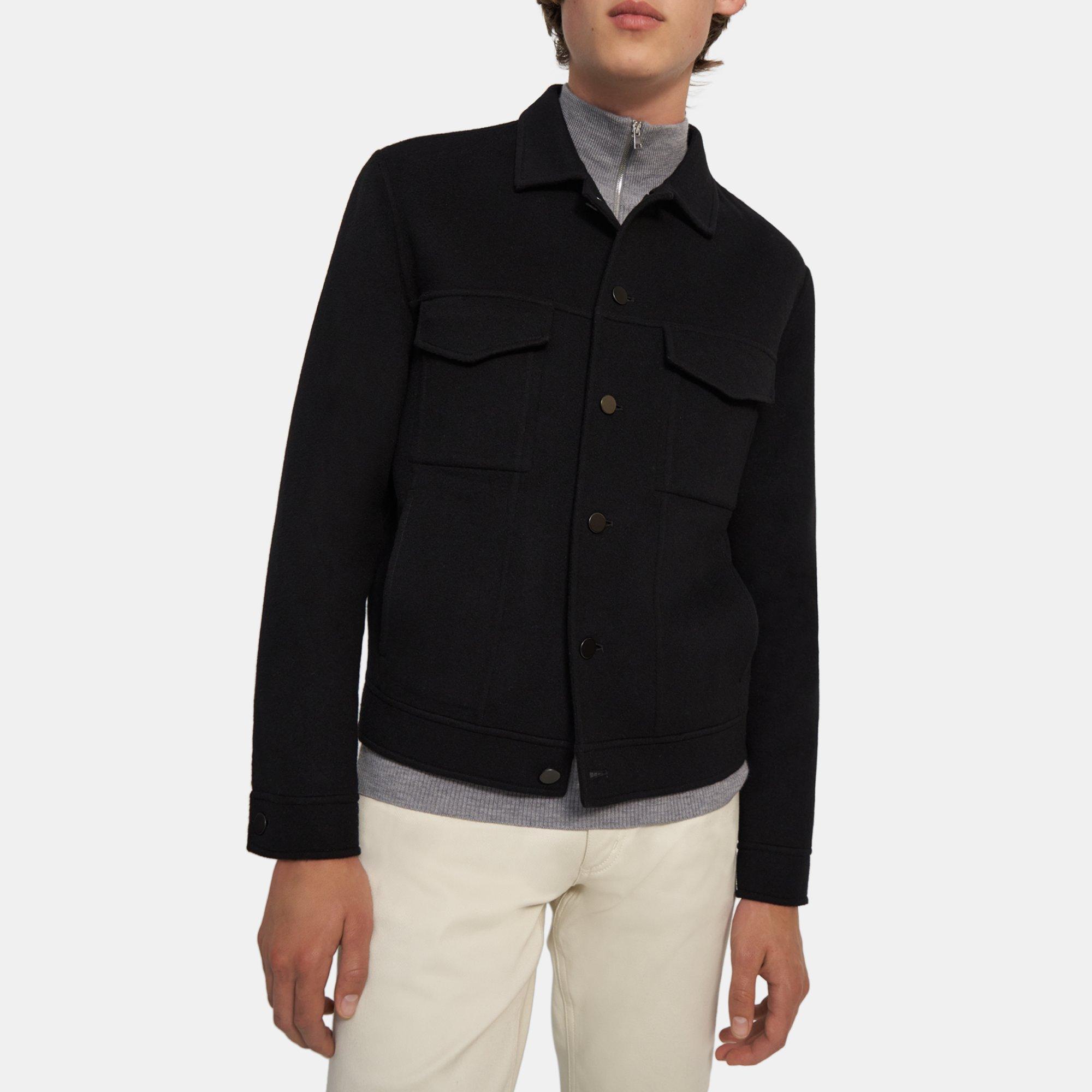 River Trucker Jacket in Double-Face Wool-Cashmere