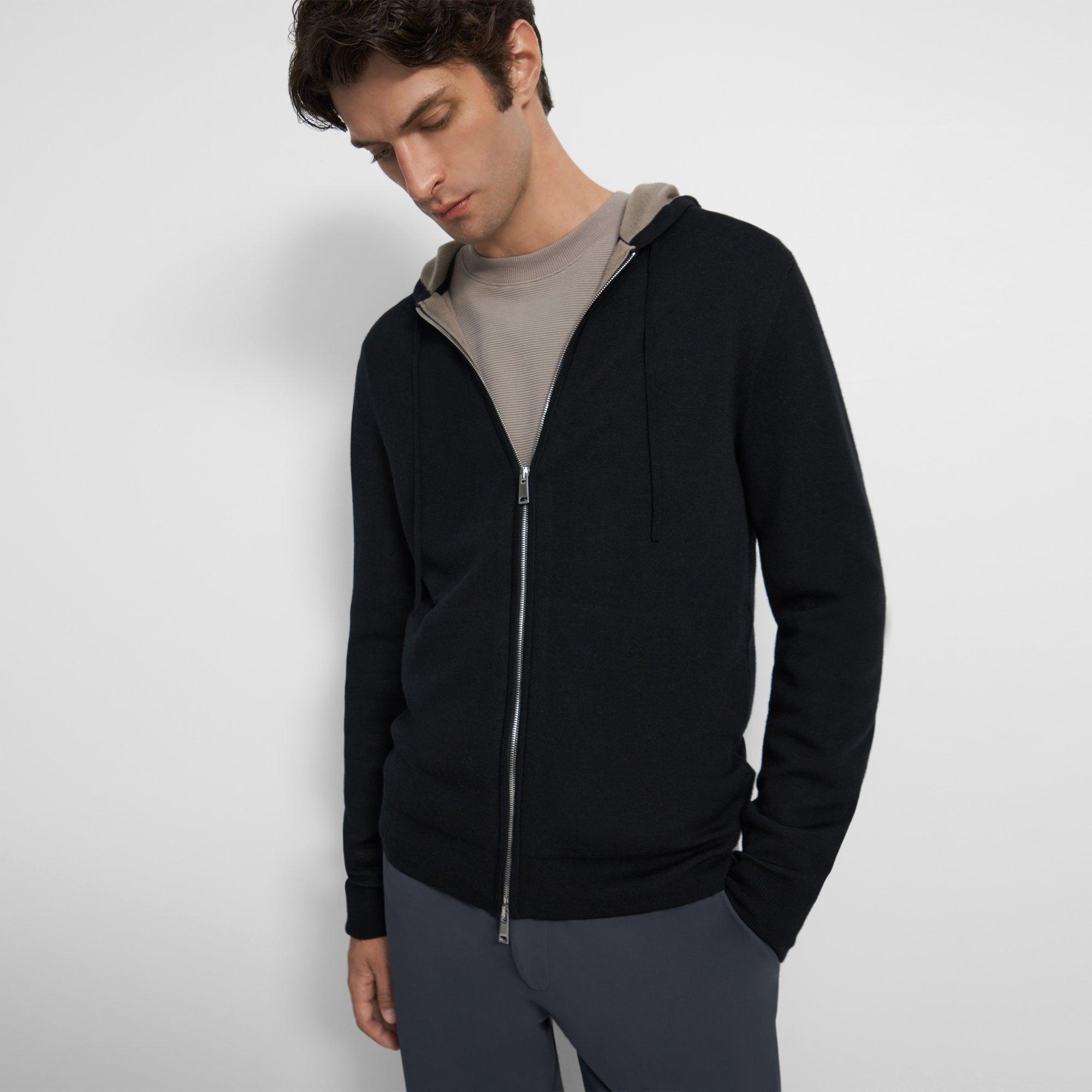 Fine Merino Wool FullZip Hoodie Theory Outlet