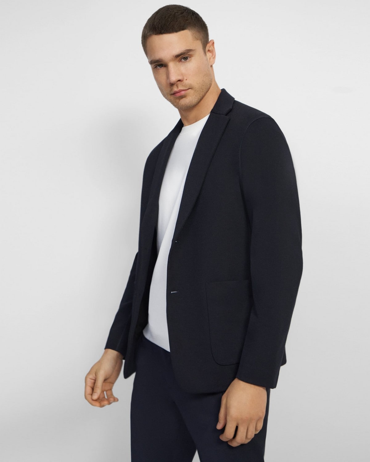 Unstructured Suit Jacket in Stretch Wool Ponte