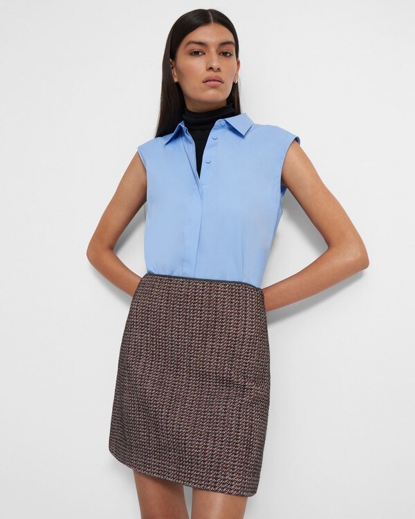 Mini Skirt in Checked Tweed