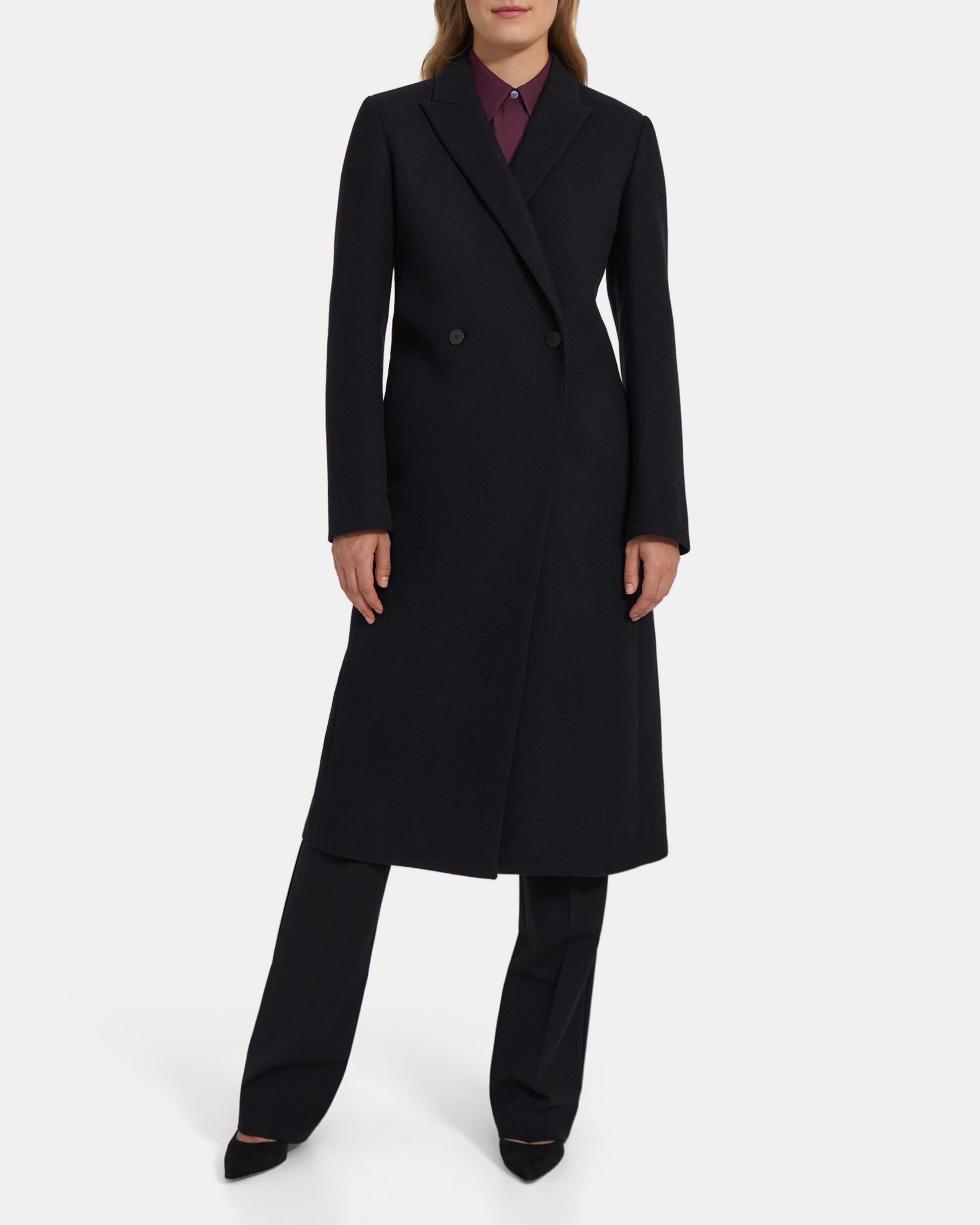 Theory City Coat in Wool Twill