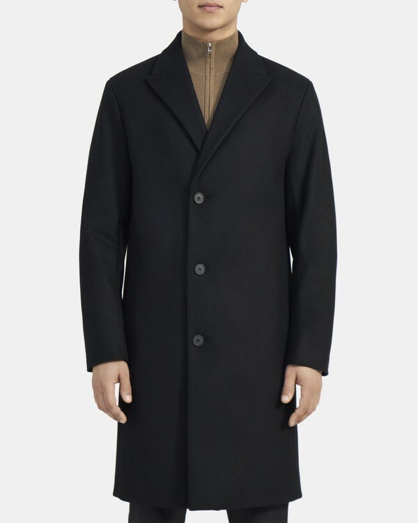 띠어리 코트 Theory Tailored Coat in Wool Melton,BLACK
