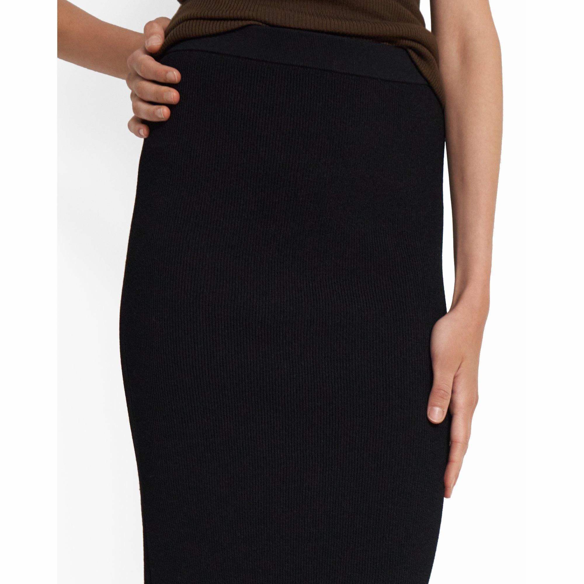 Ribbed Pencil Skirt in Crepe Knit