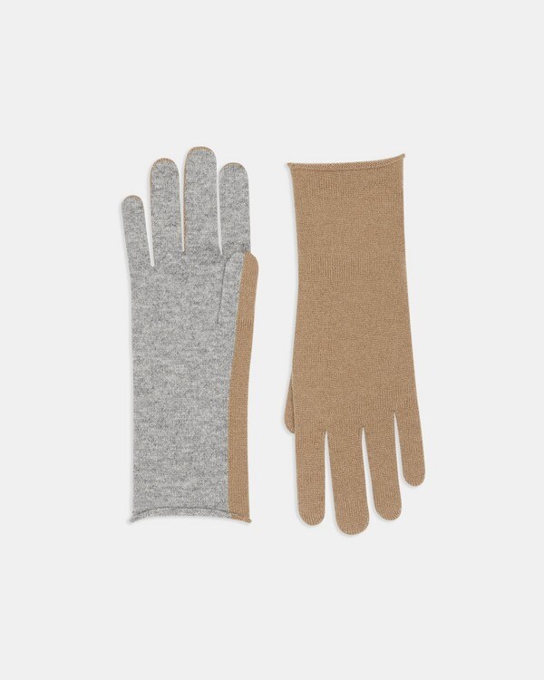 Bi-Color Gloves in Cashmere