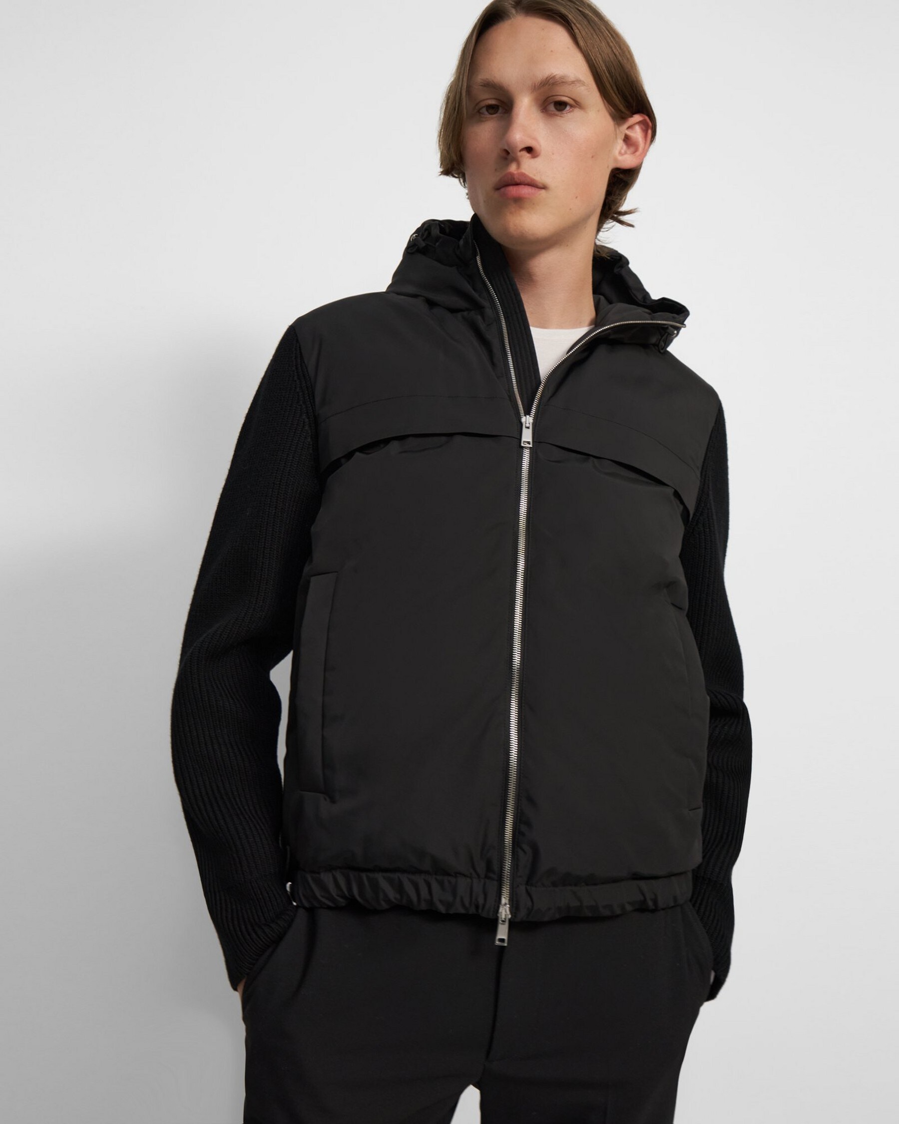 Hooded Jacket in Water-Resistant Polyester