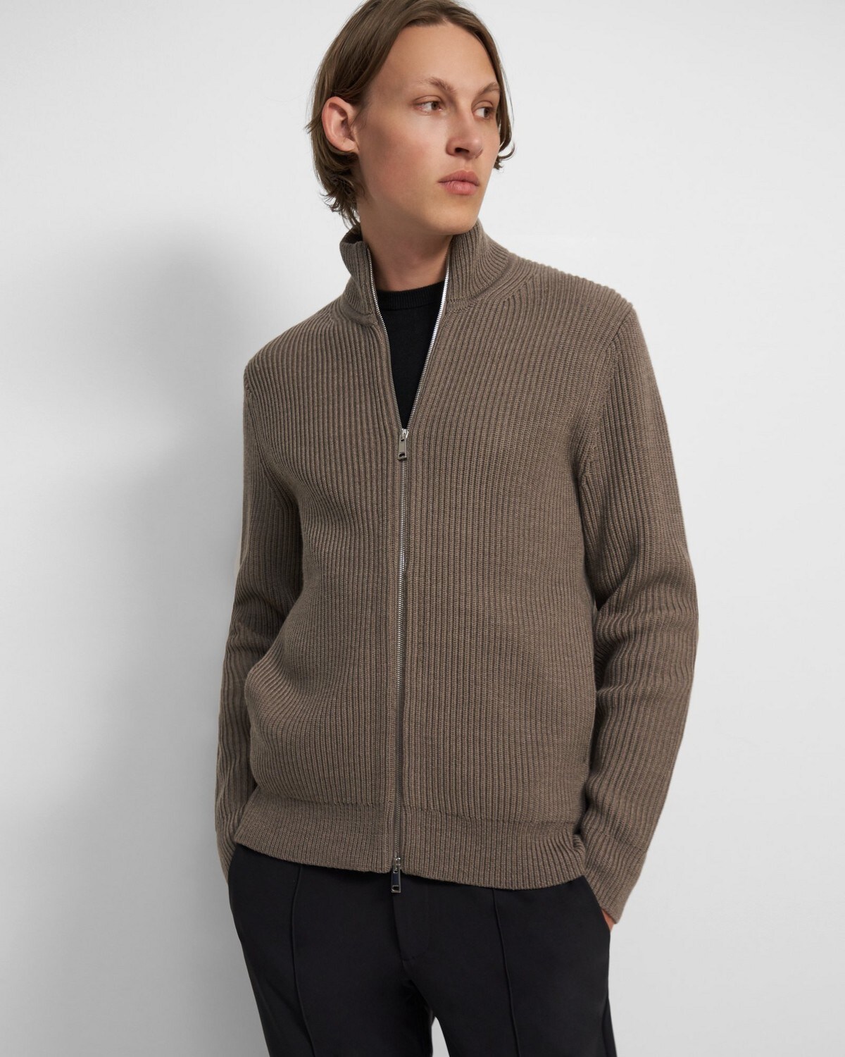 Full-Zip Sweater in Merino Wool