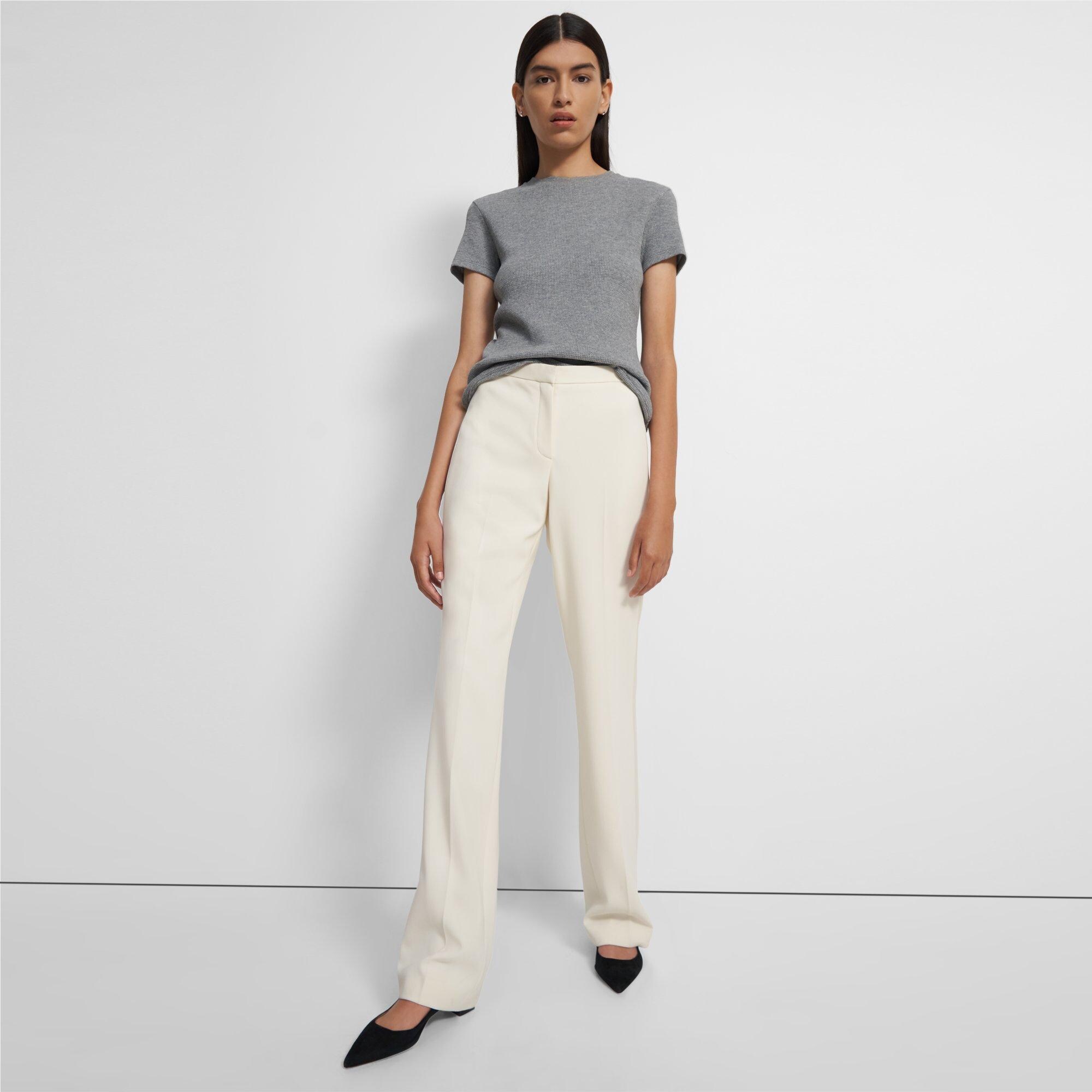 Tuxedo Straight Pant in Crepe
