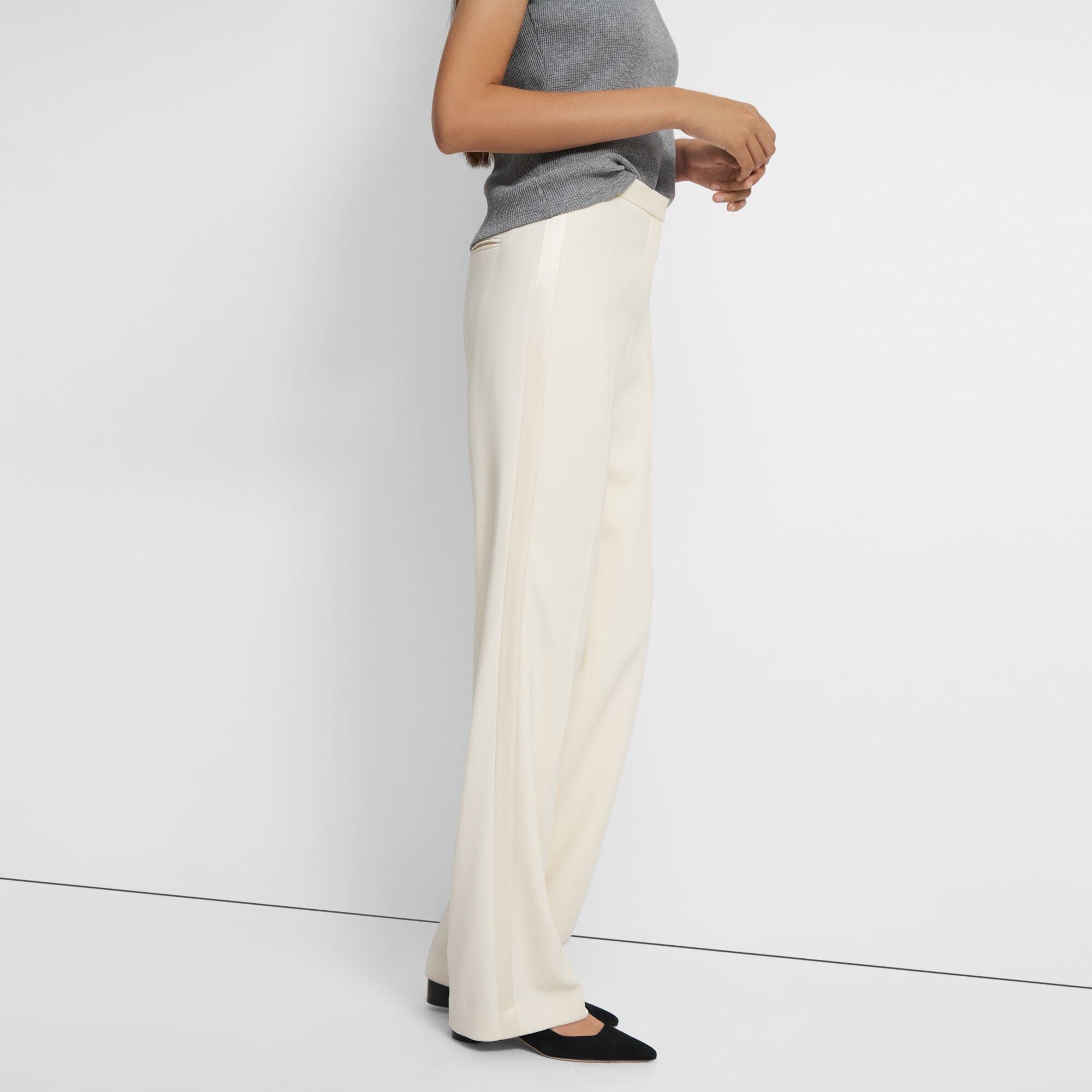Tuxedo Straight Pant in Crepe