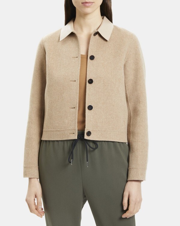 Cropped Jacket in Wool-Cashmere