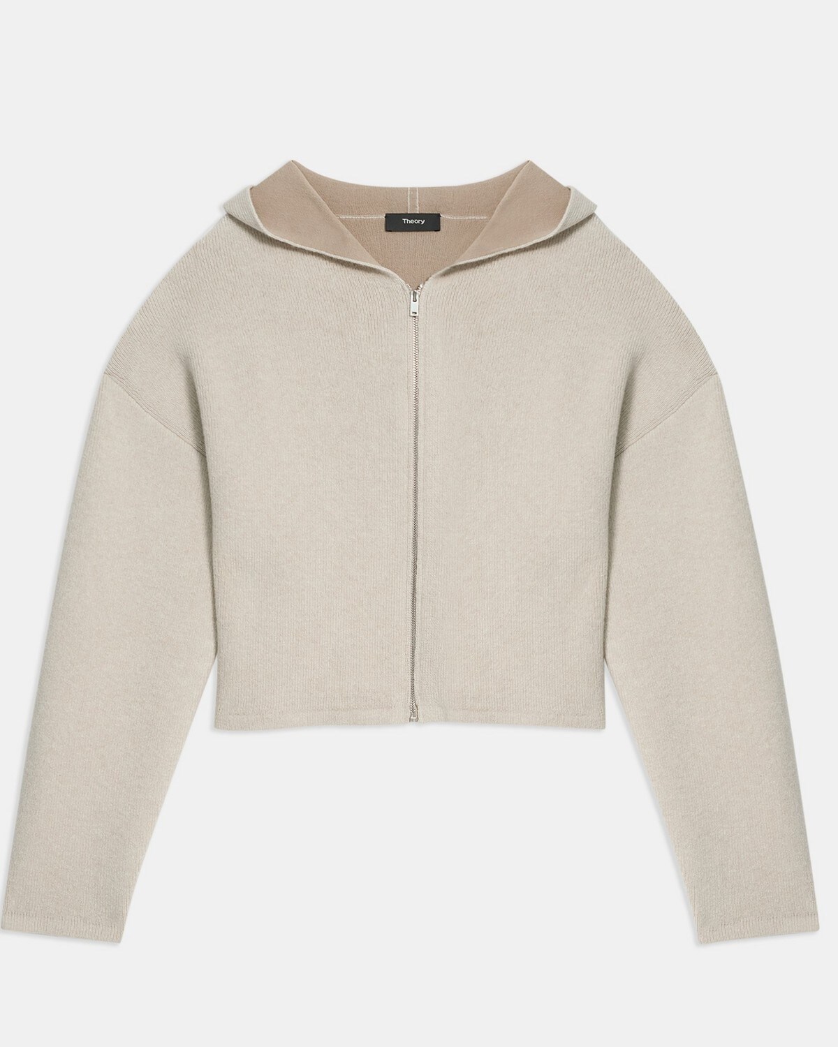 Cropped Hoodie in Felted Wool-Cashmere