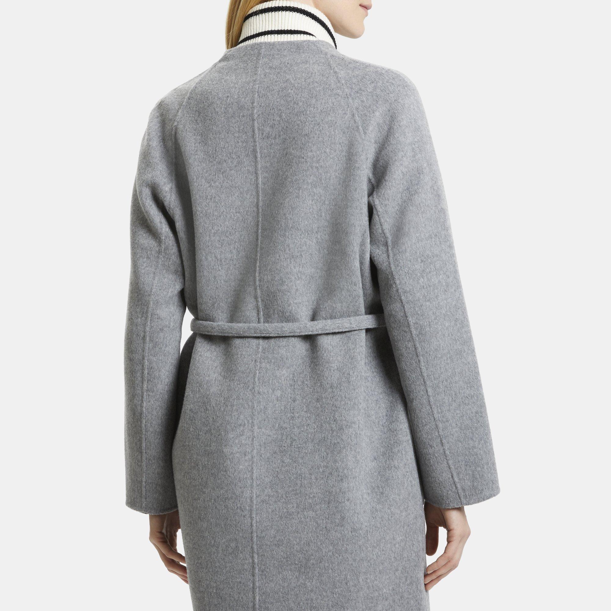 black wool robe coat