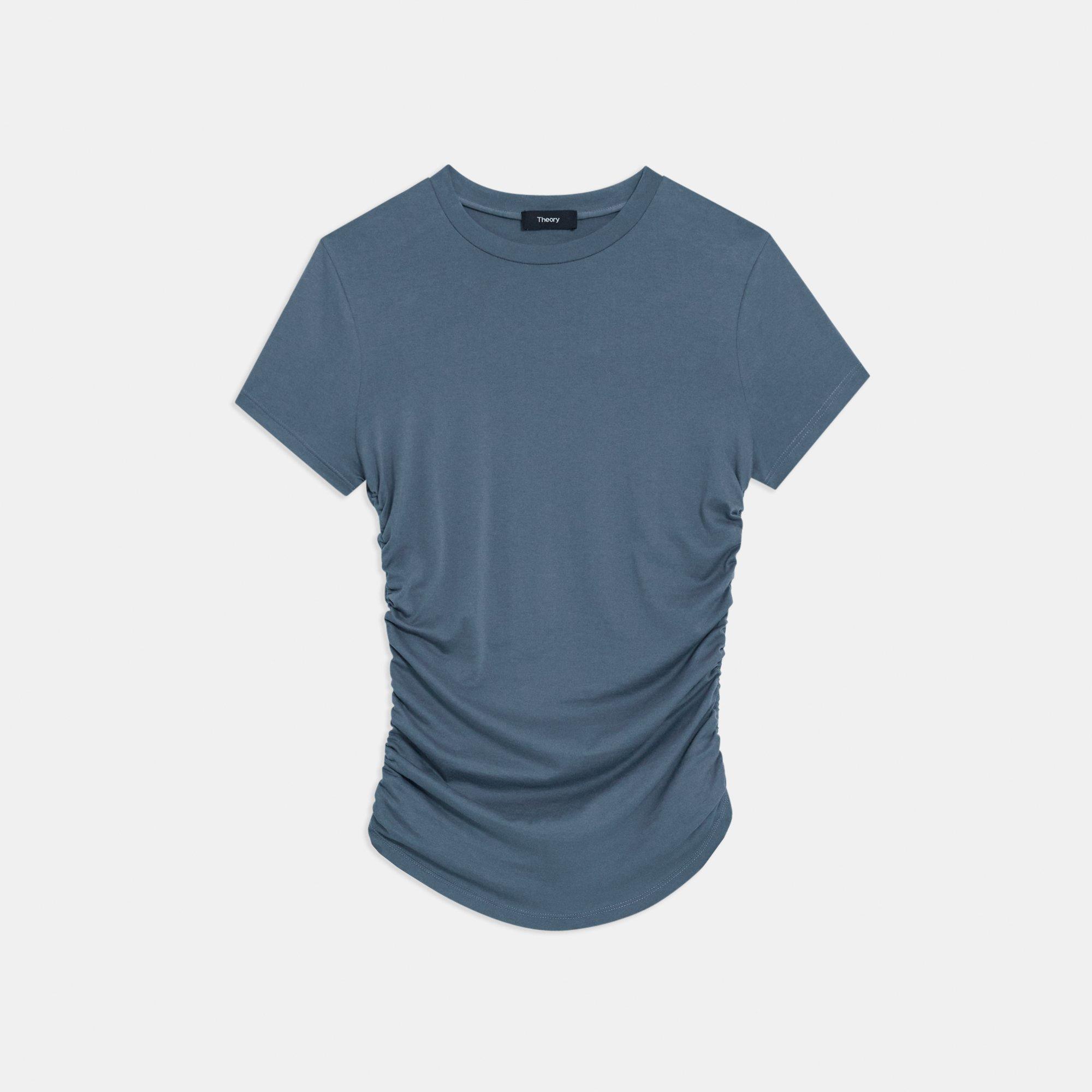 theory short sleeve ruched t shirt